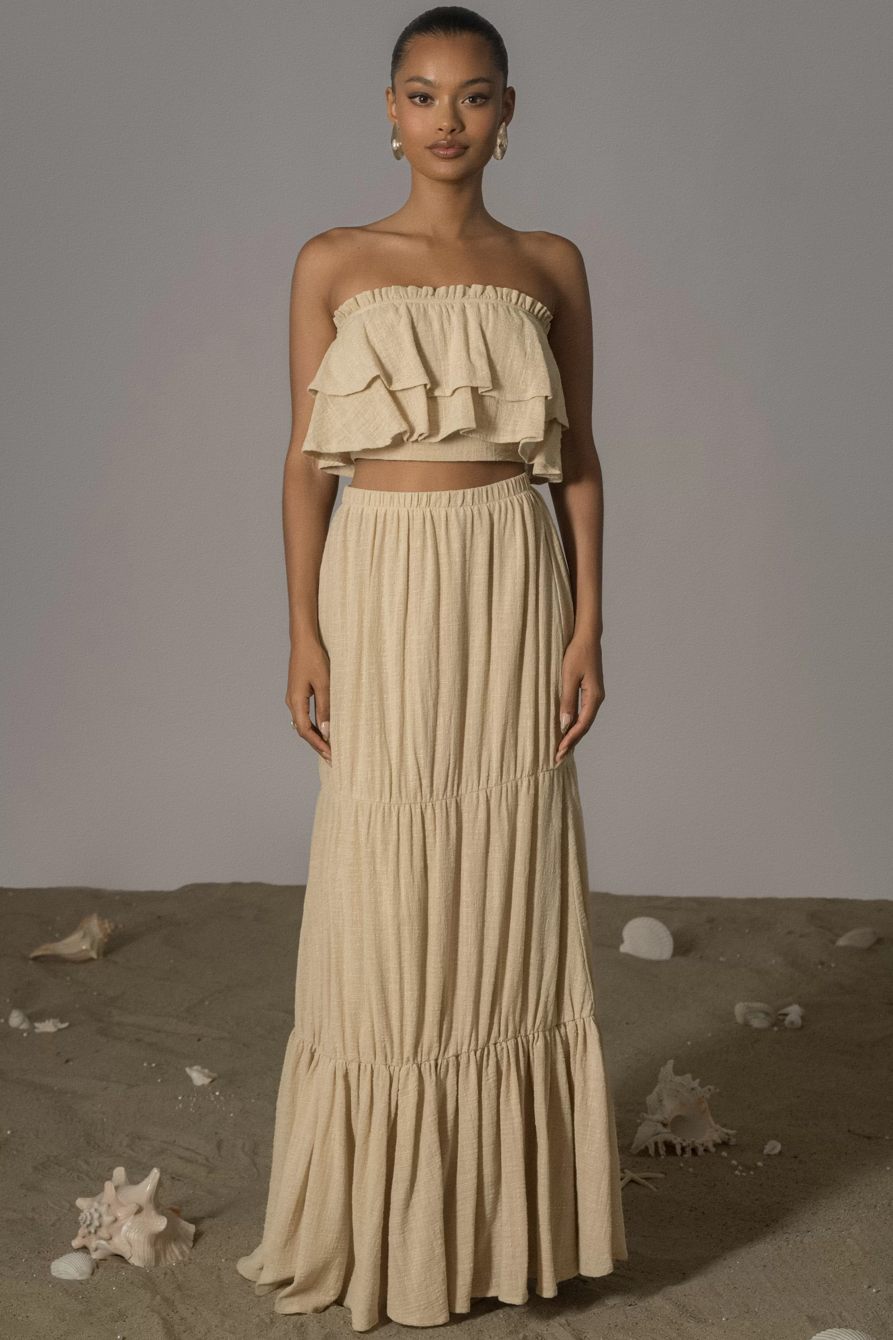 JLUXLABEL Beige By The Sea Skirt Set