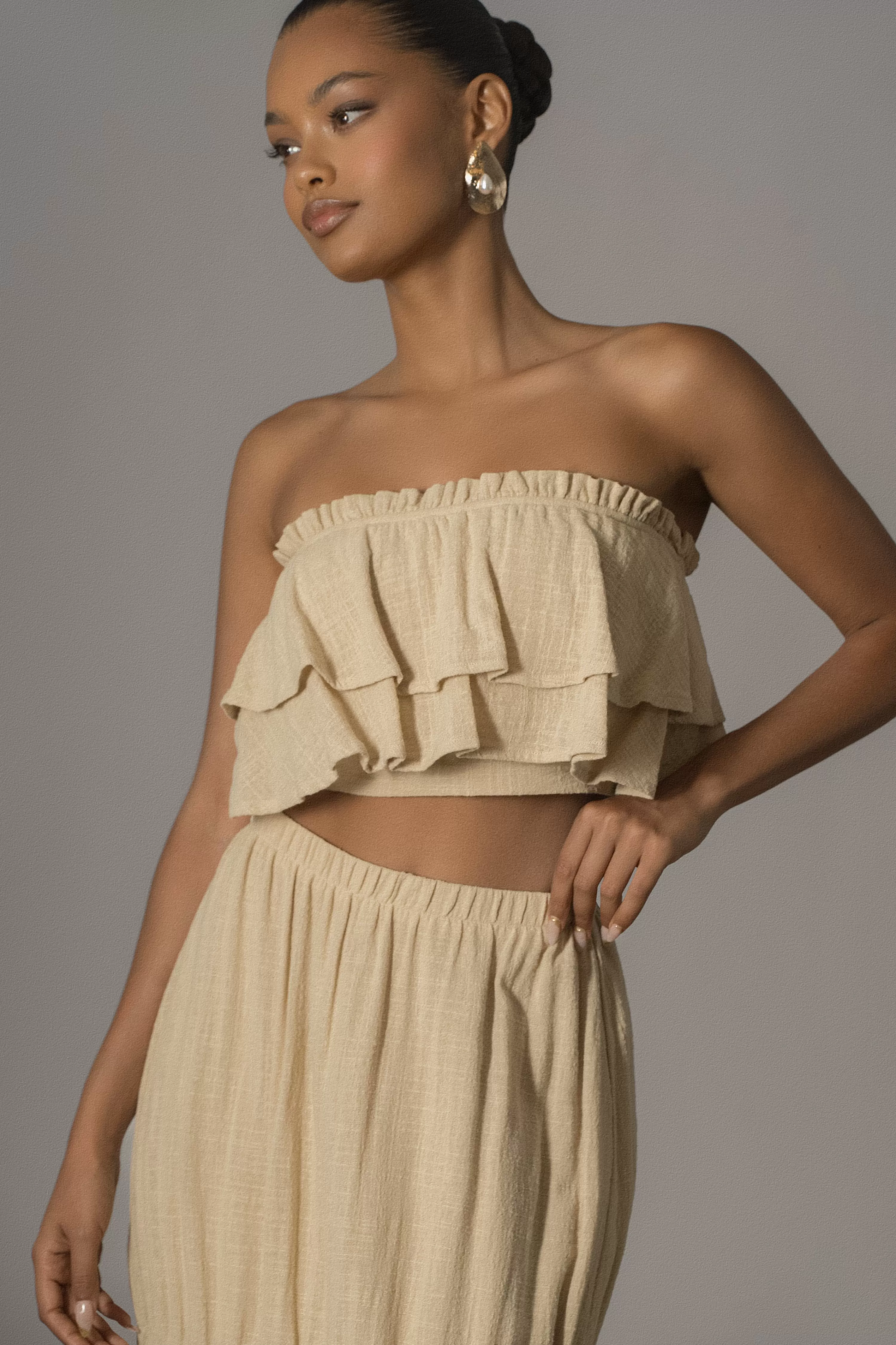 JLUXLABEL Beige By The Sea Skirt Set