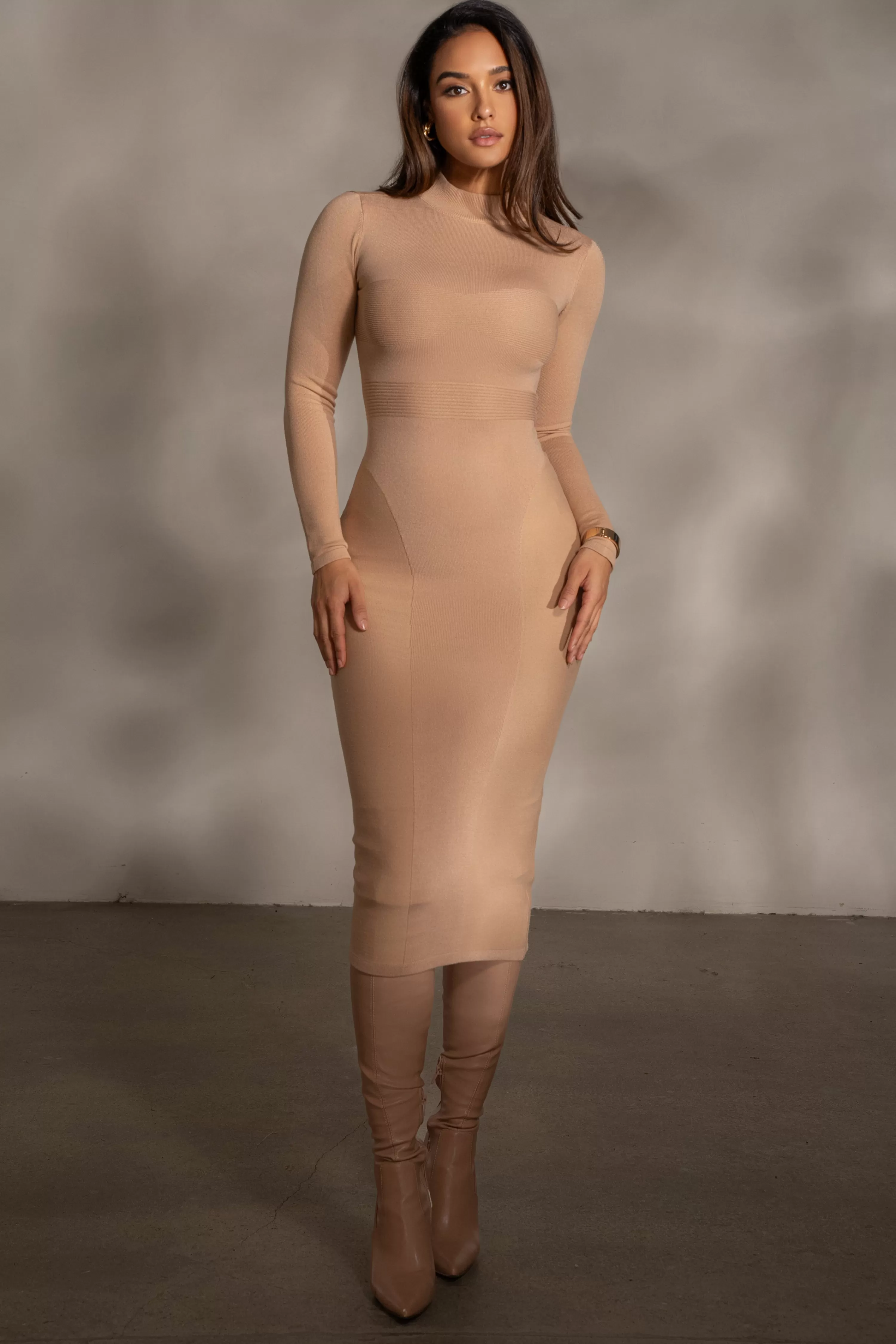 JLUXLABEL Beige Dakotah Midi Dress