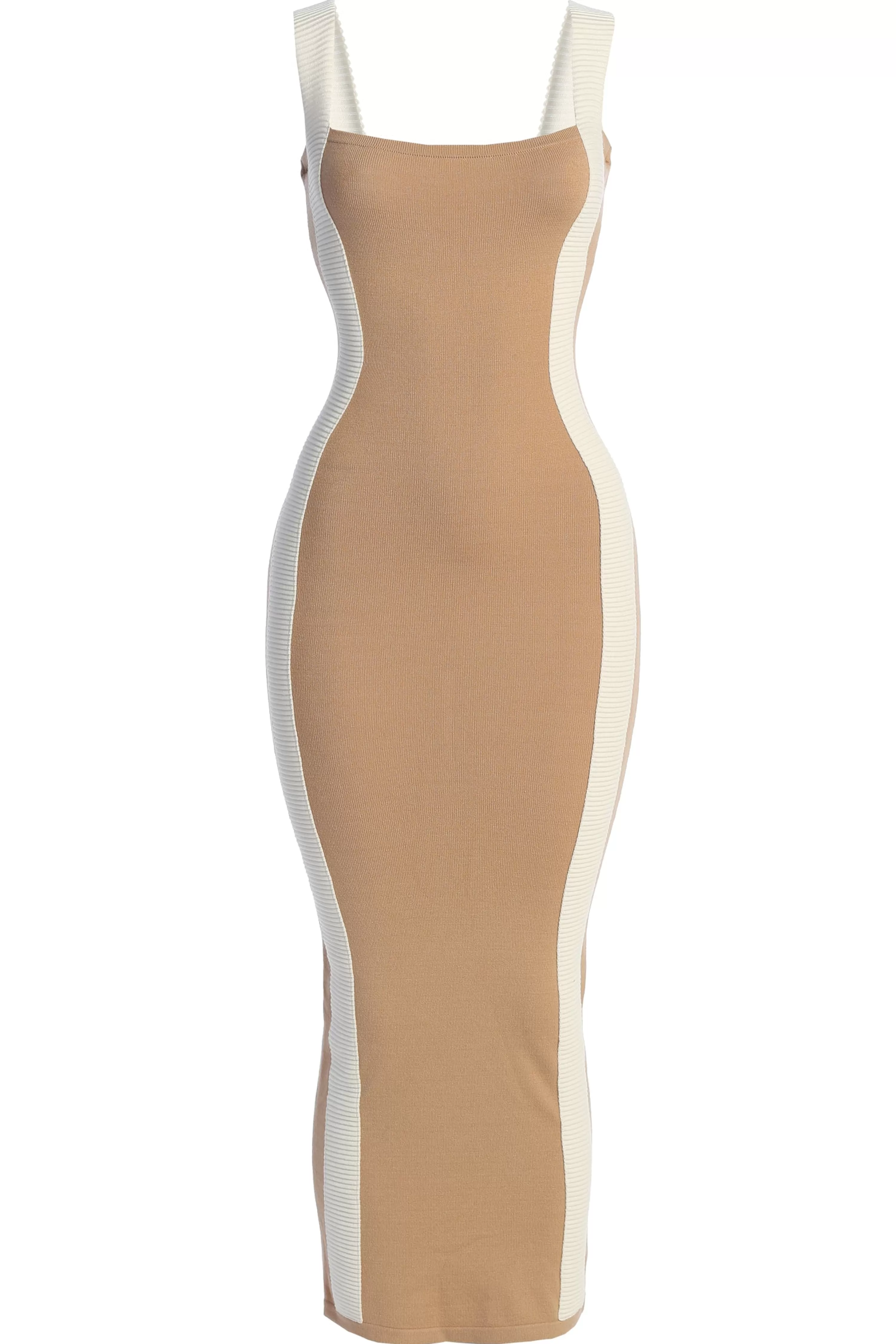 JLUXLABEL Beige Donna Knit Midi Dress