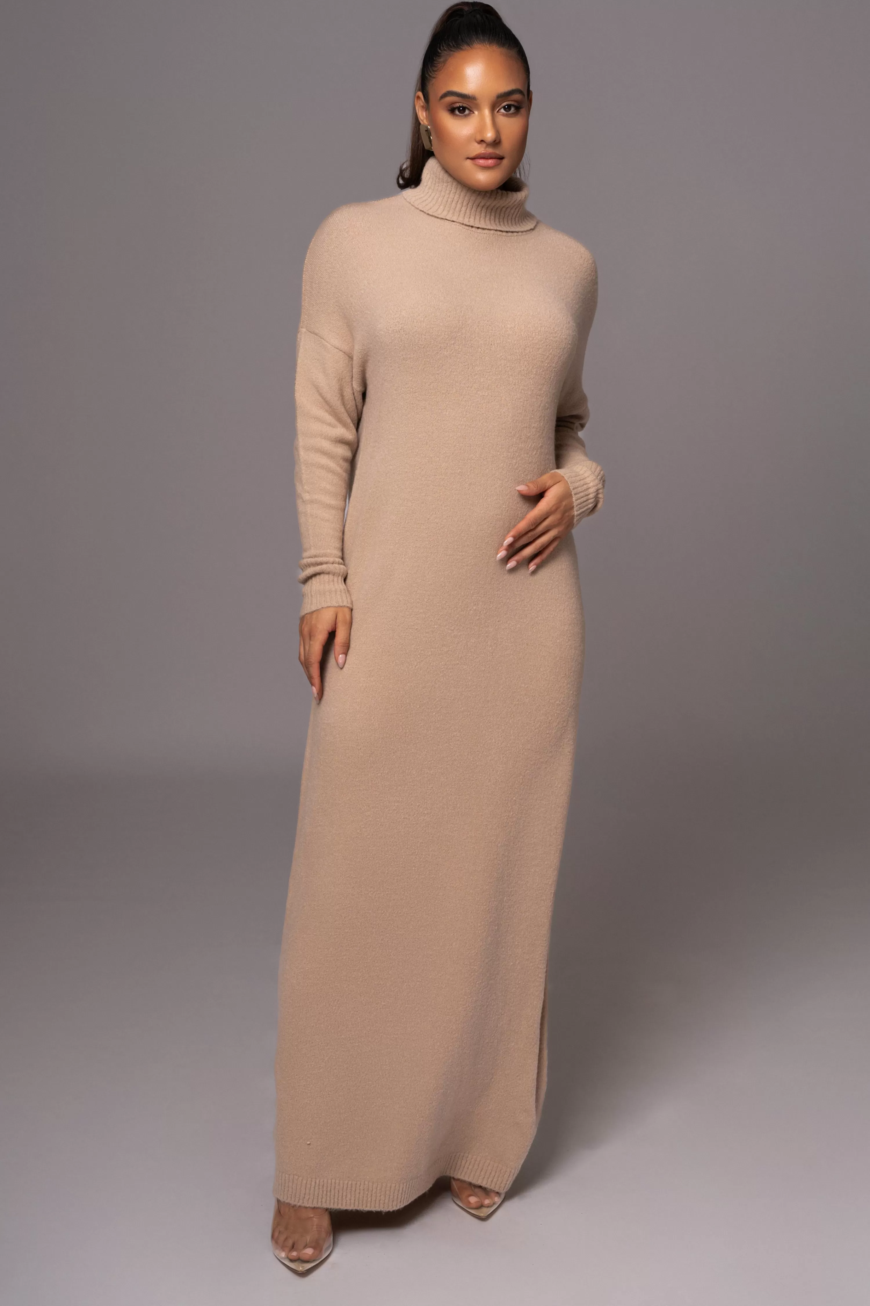 JLUXLABEL Beige Hartley Knit Maxi Dress