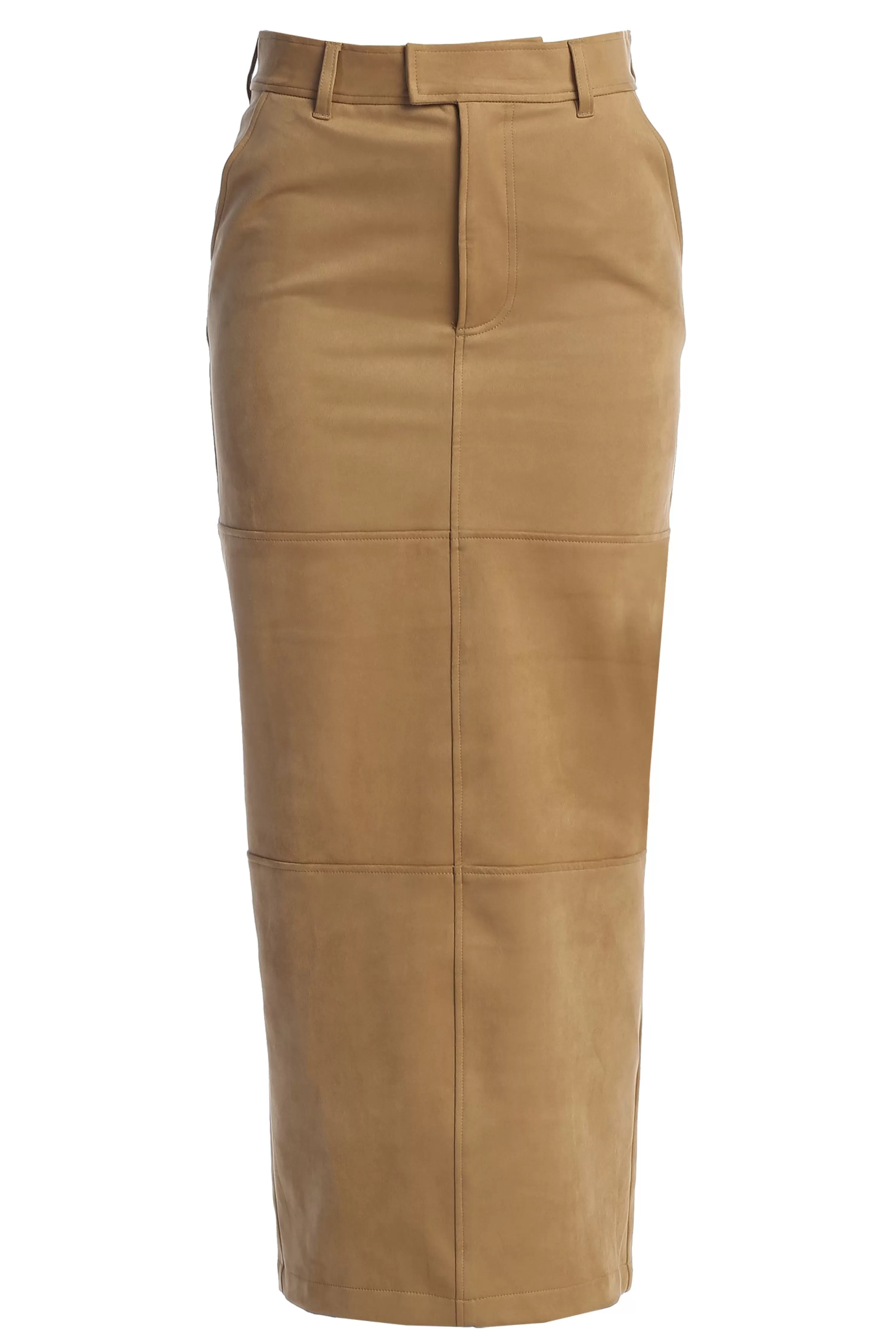 JLUXLABEL Beige Joy Suede Maxi Skirt