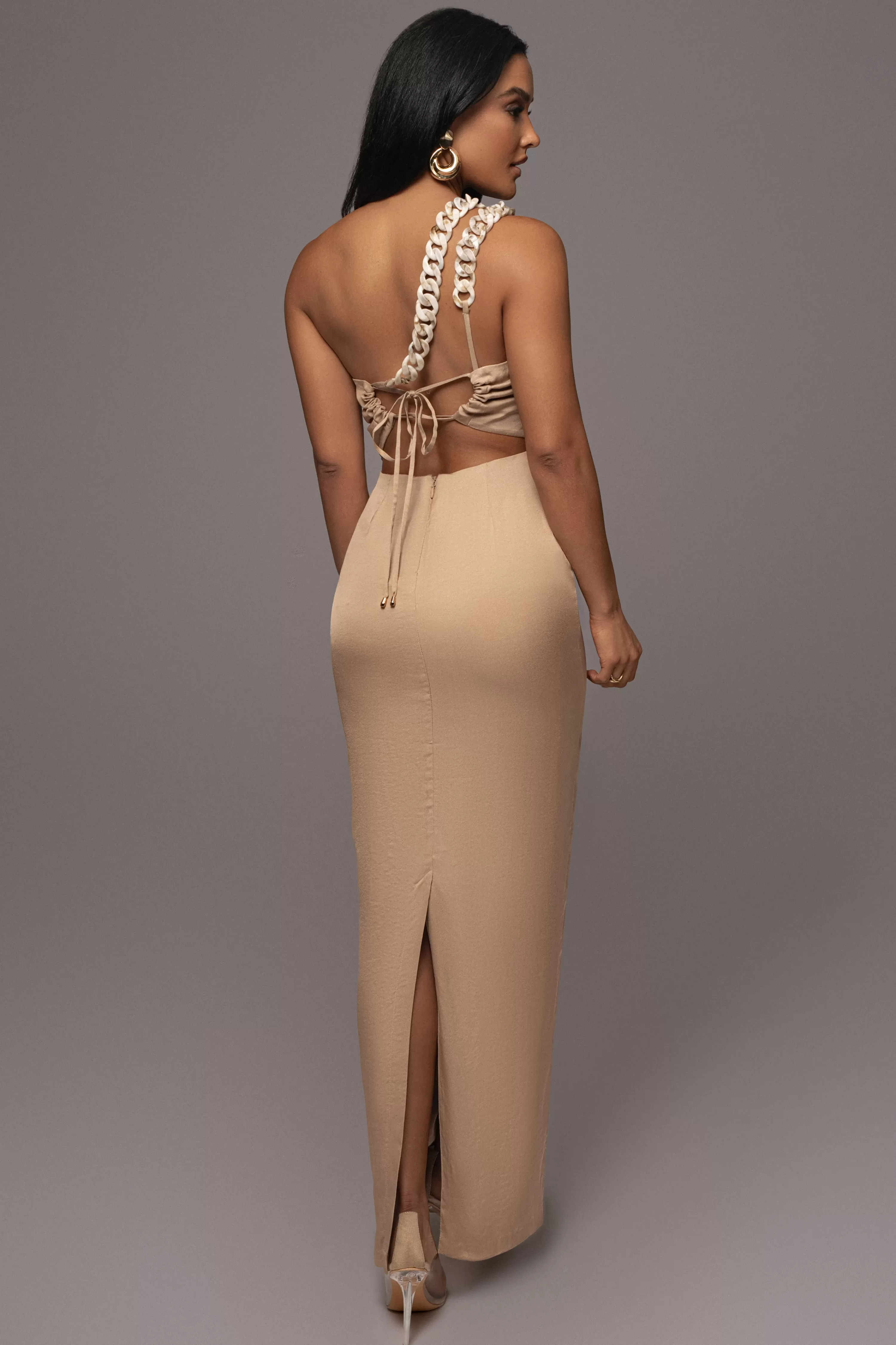 JLUXLABEL Beige Luxury Living Maxi Dress