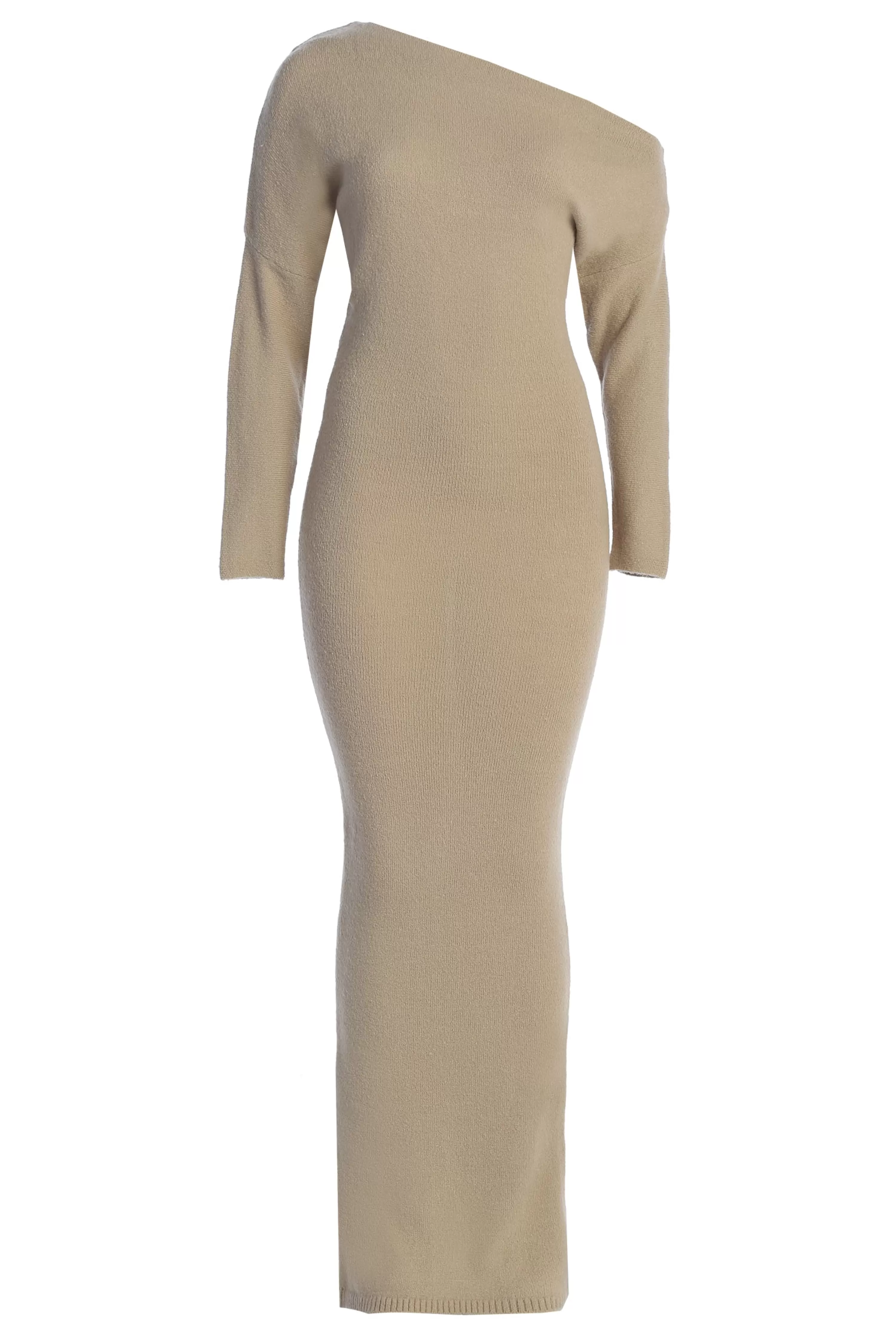 JLUXLABEL Beige Maddux Asymmetrical Maxi Dress