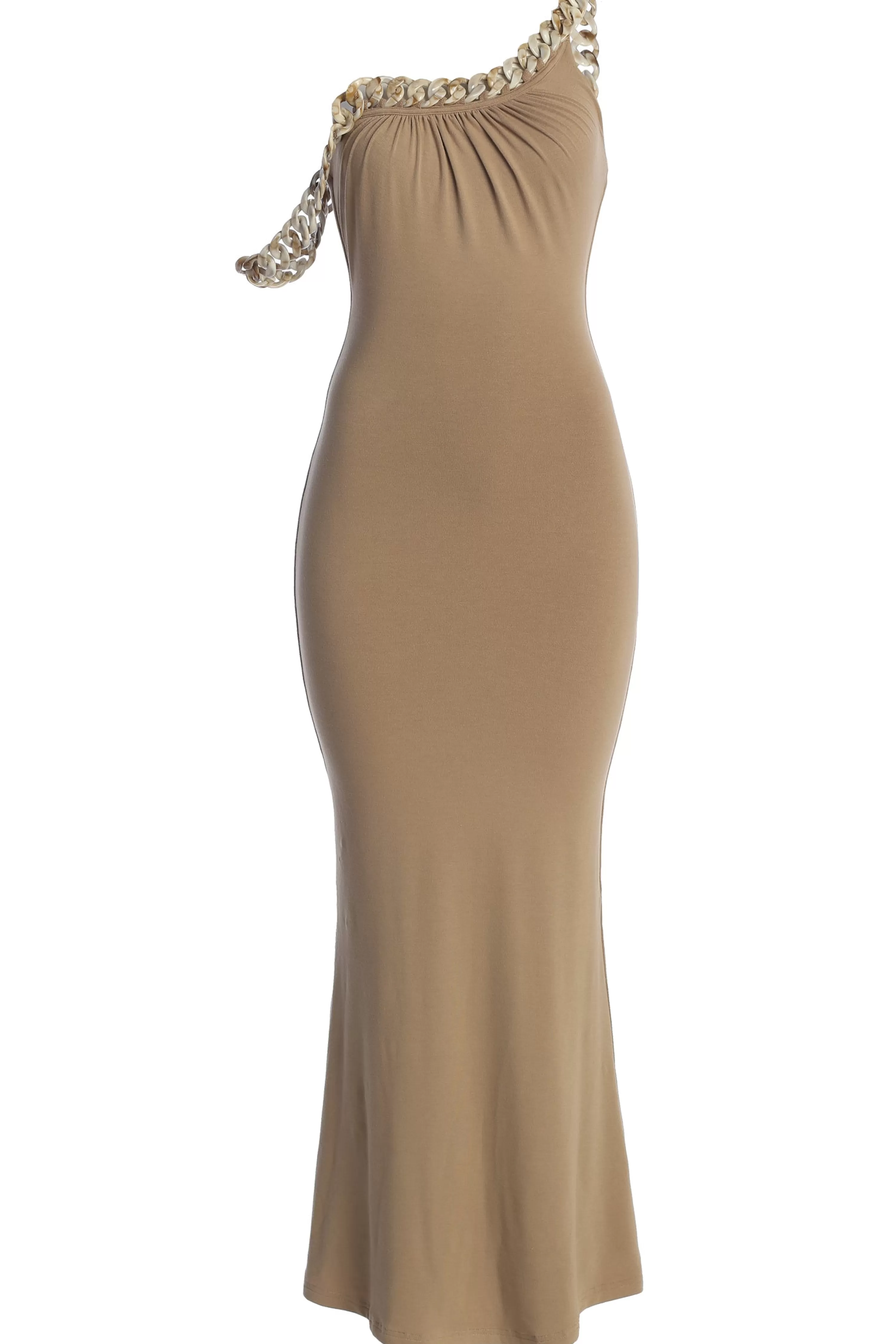 JLUXLABEL Beige Monette Asymmetric Dress