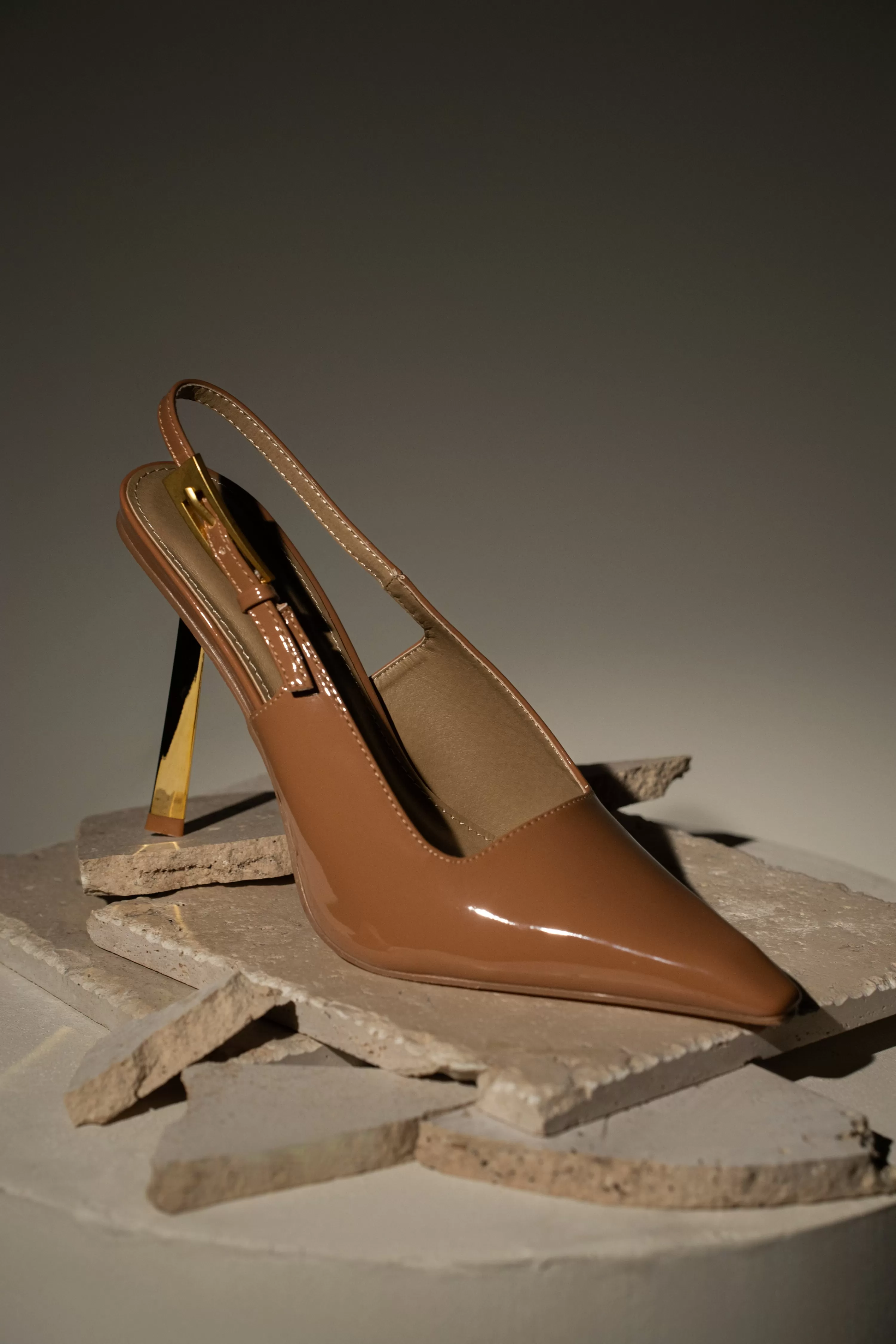 JLUXLABEL Beige Slingback Pointed Toe Pumps