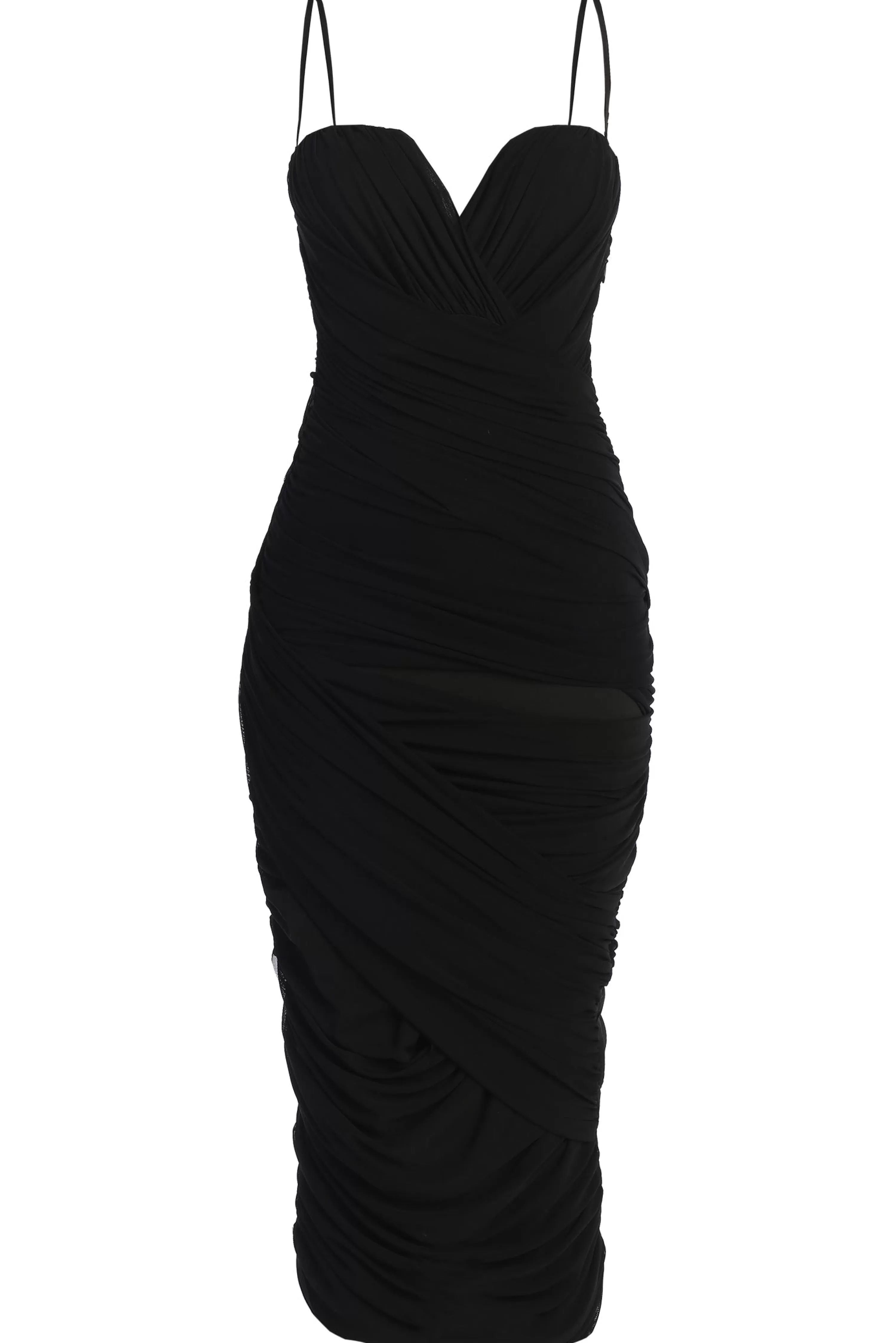 JLUXLABEL Black Arcadia Mesh Midi Dress