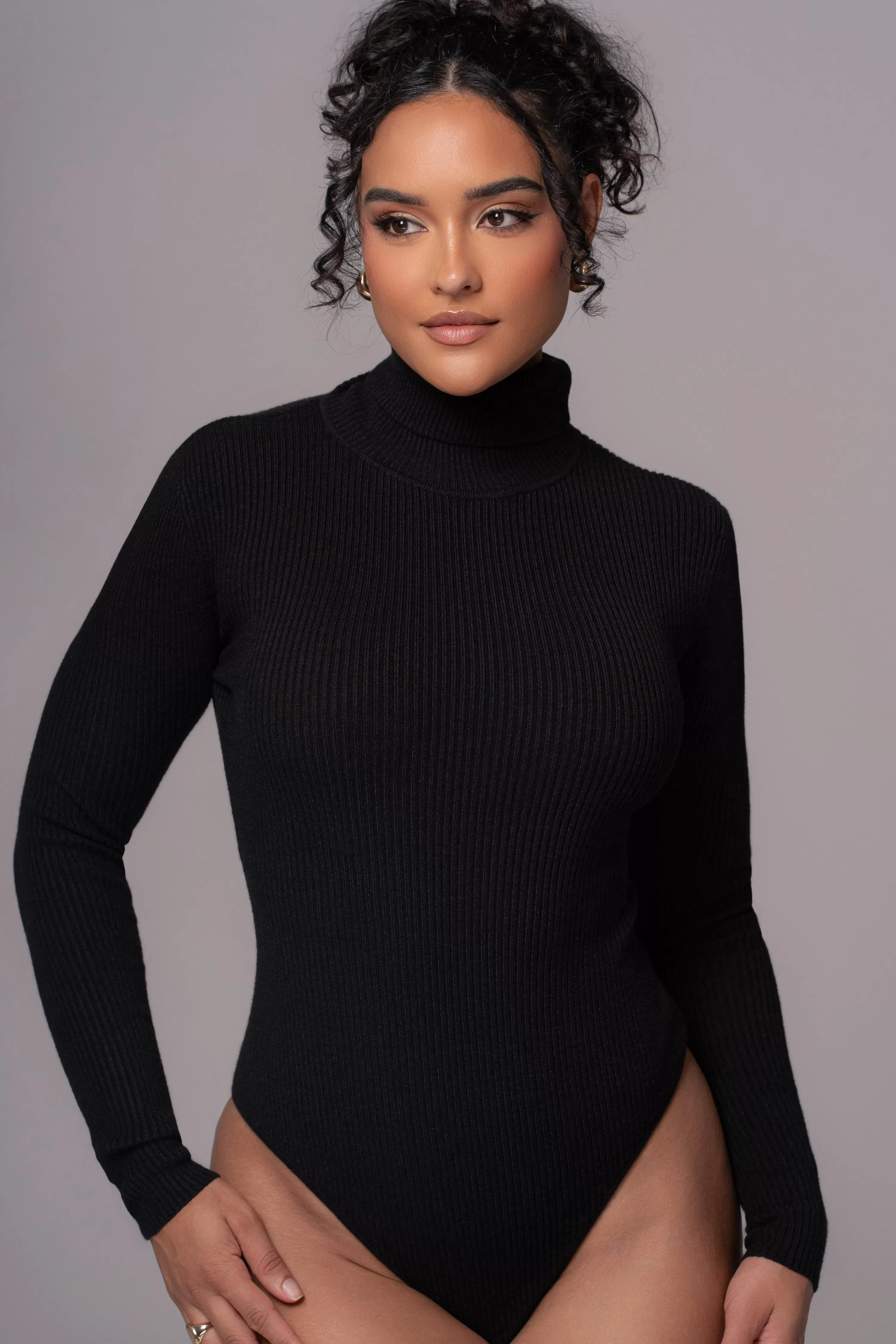 JLUXLABEL Black Arlett Turtleneck Bodysuit