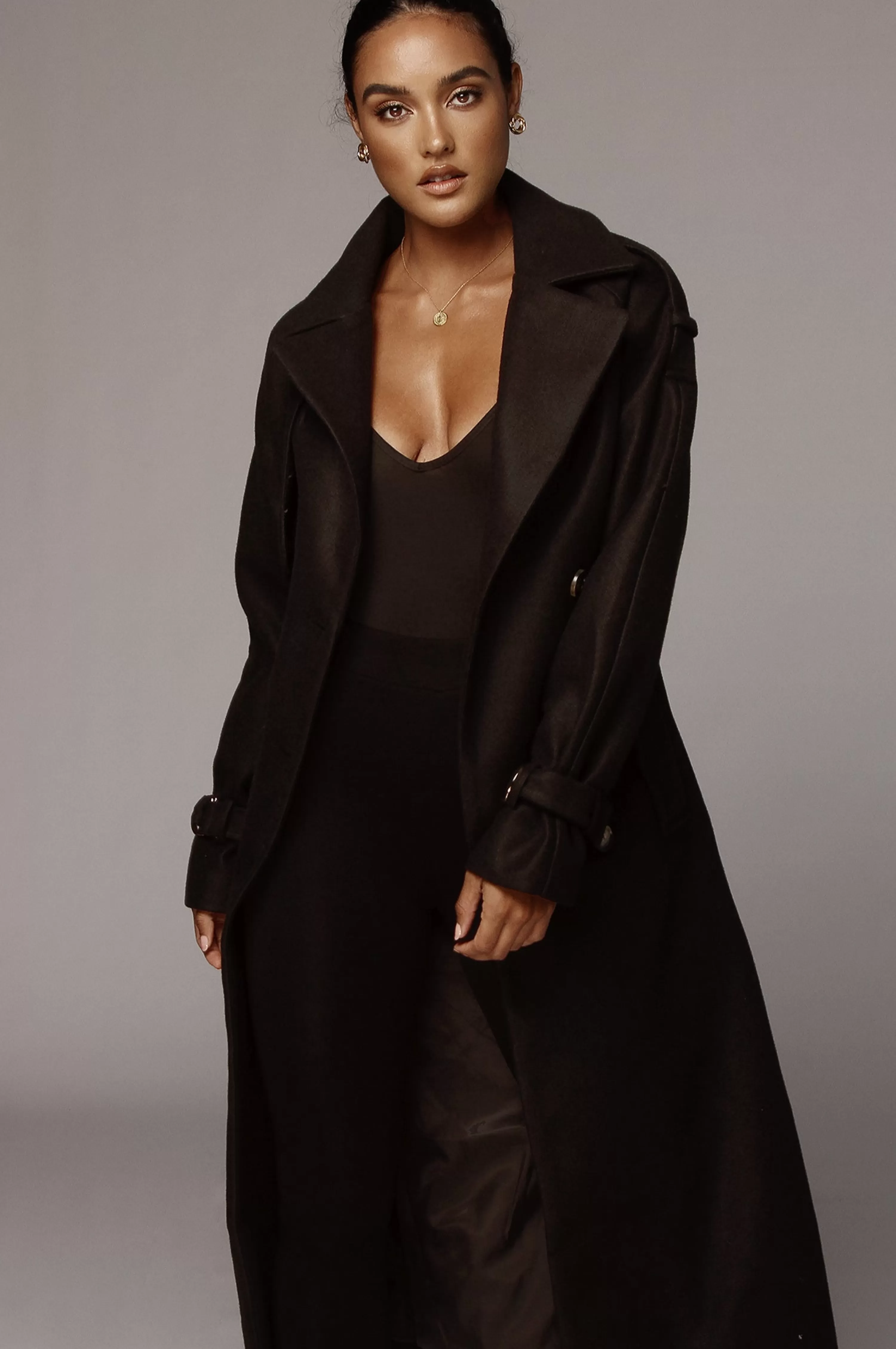 JLUXLABEL Black Beverly Trench Coat