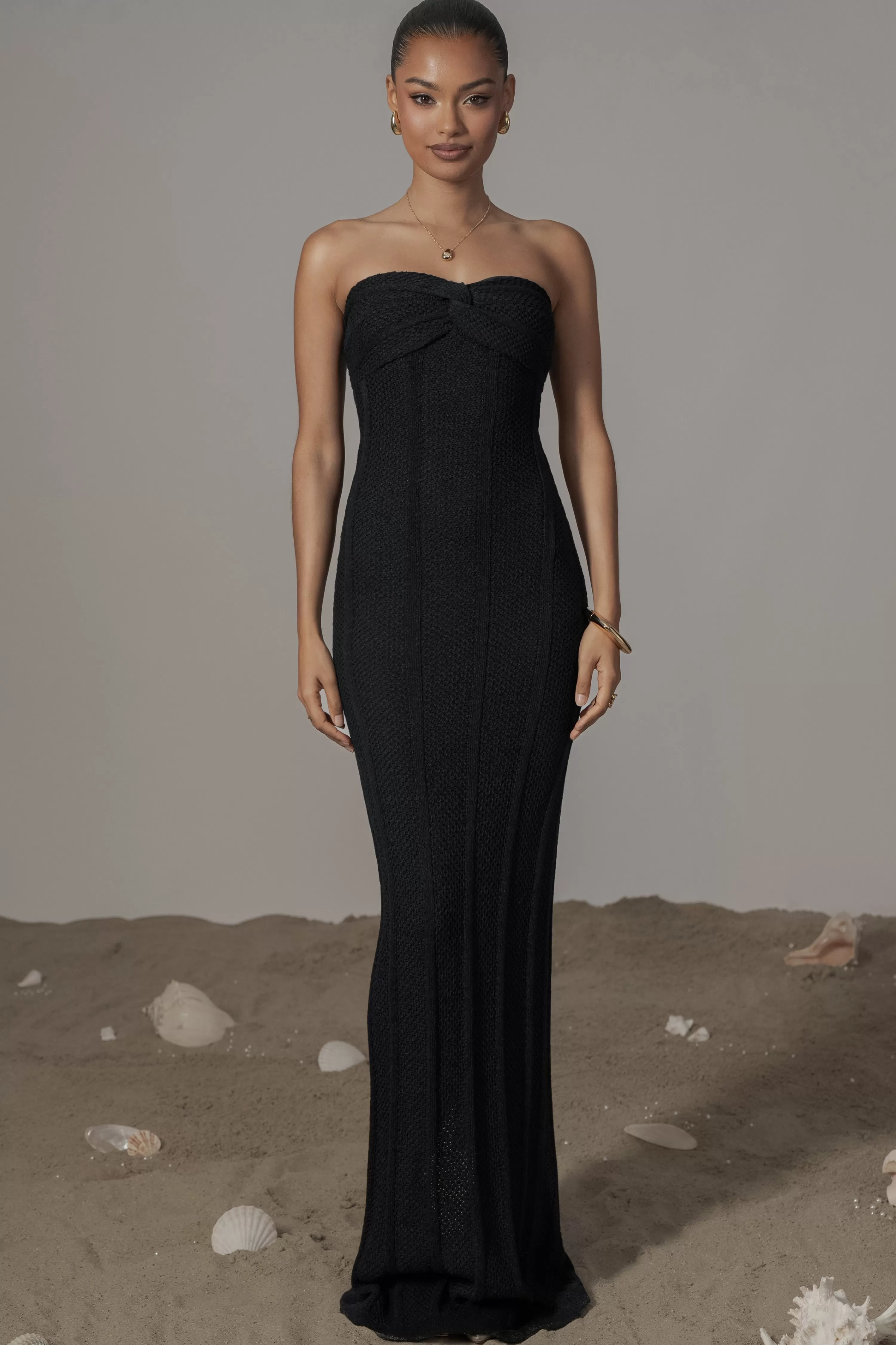 JLUXLABEL Black Blanca Strapless Maxi Dress