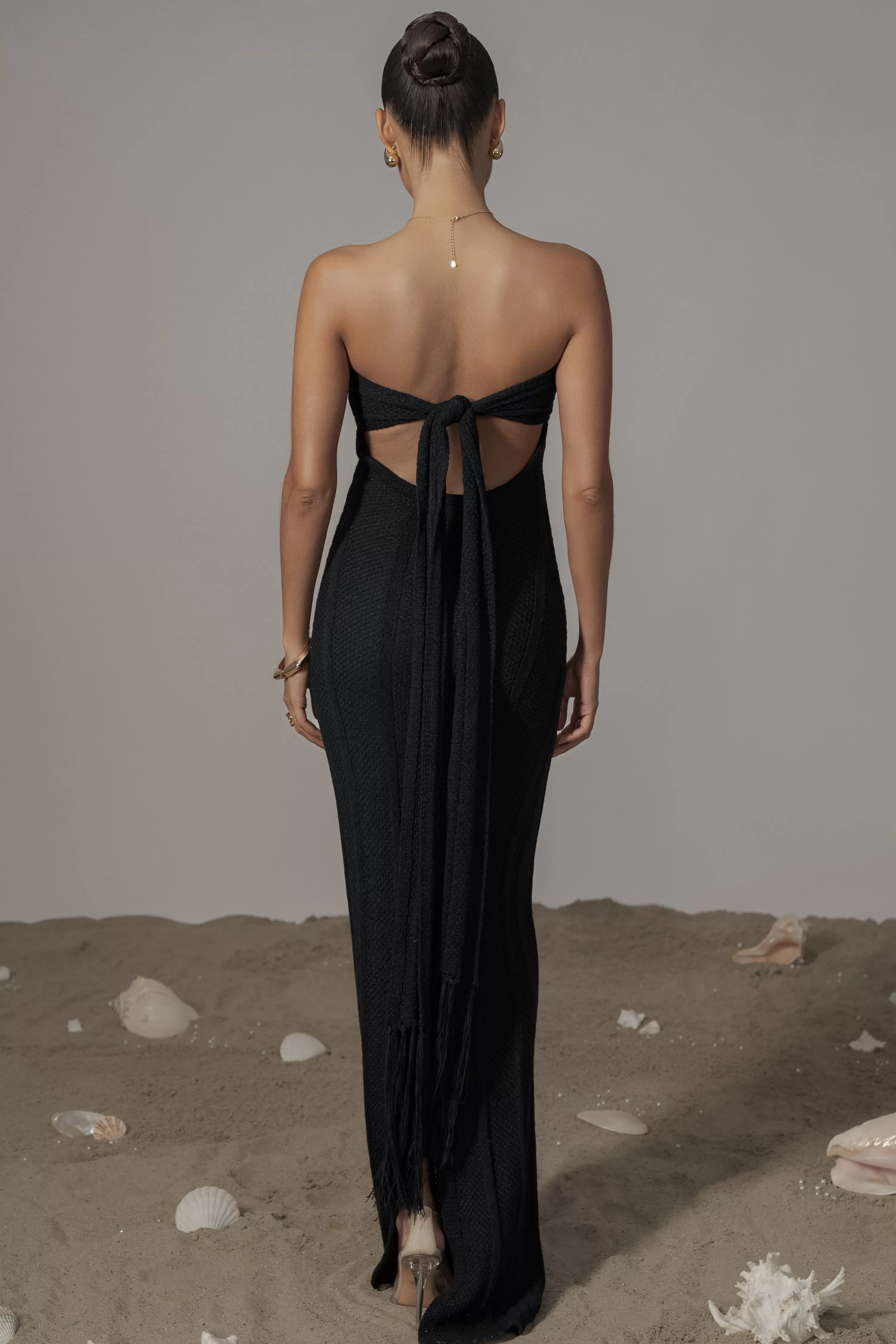 JLUXLABEL Black Blanca Strapless Maxi Dress