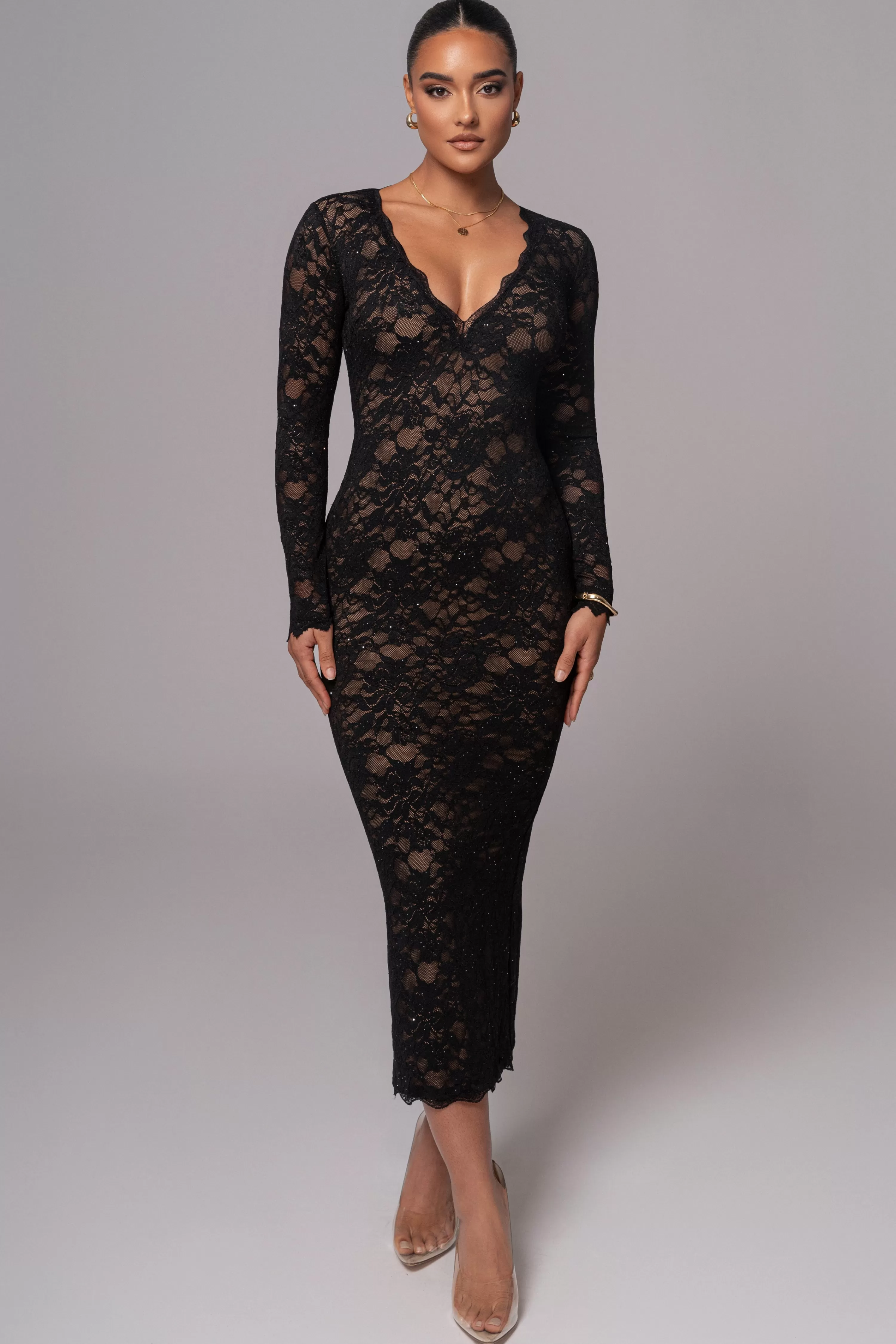 JLUXLABEL Black Canada Lace Maxi Dress