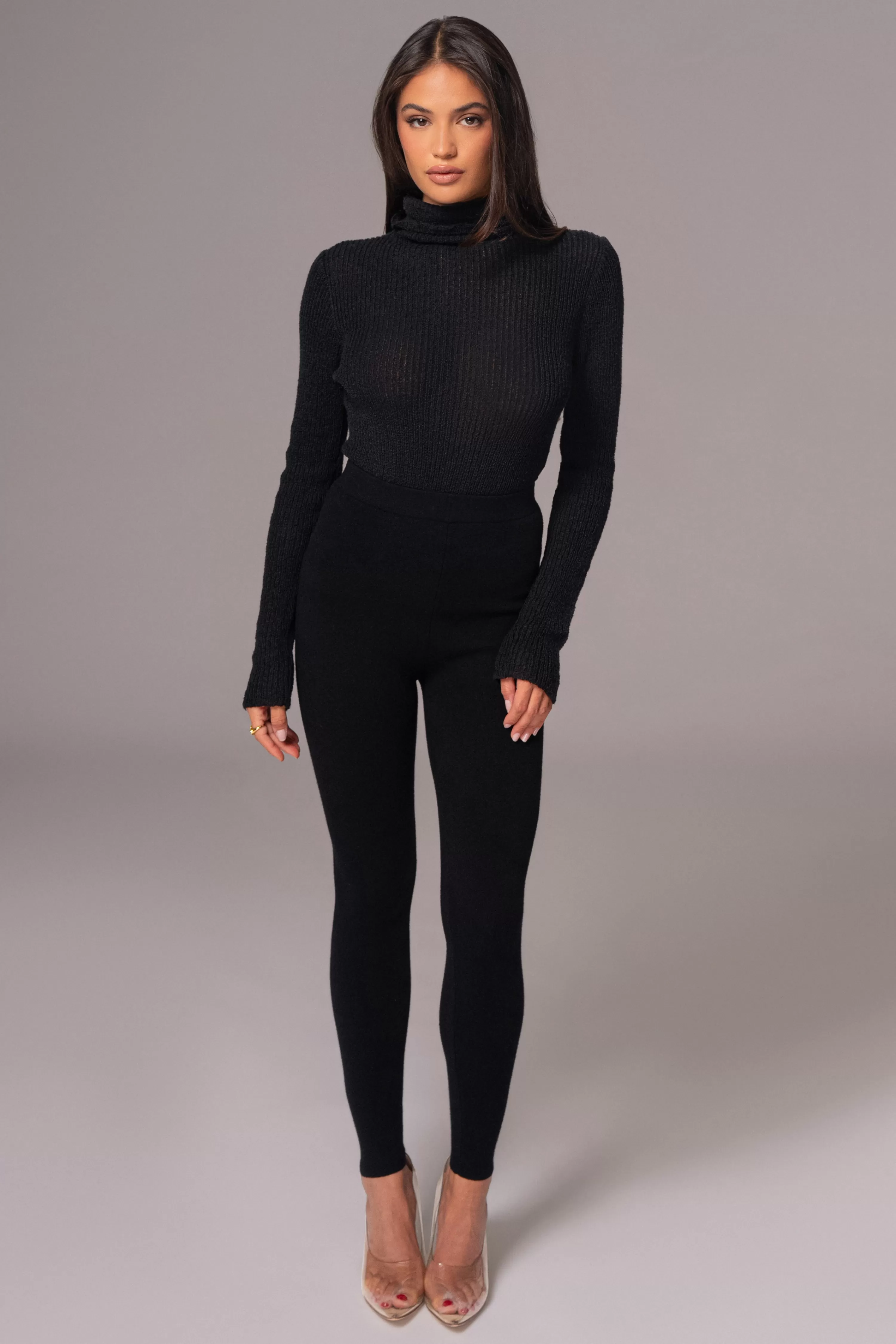 JLUXLABEL Black Effortless Knit Leggings