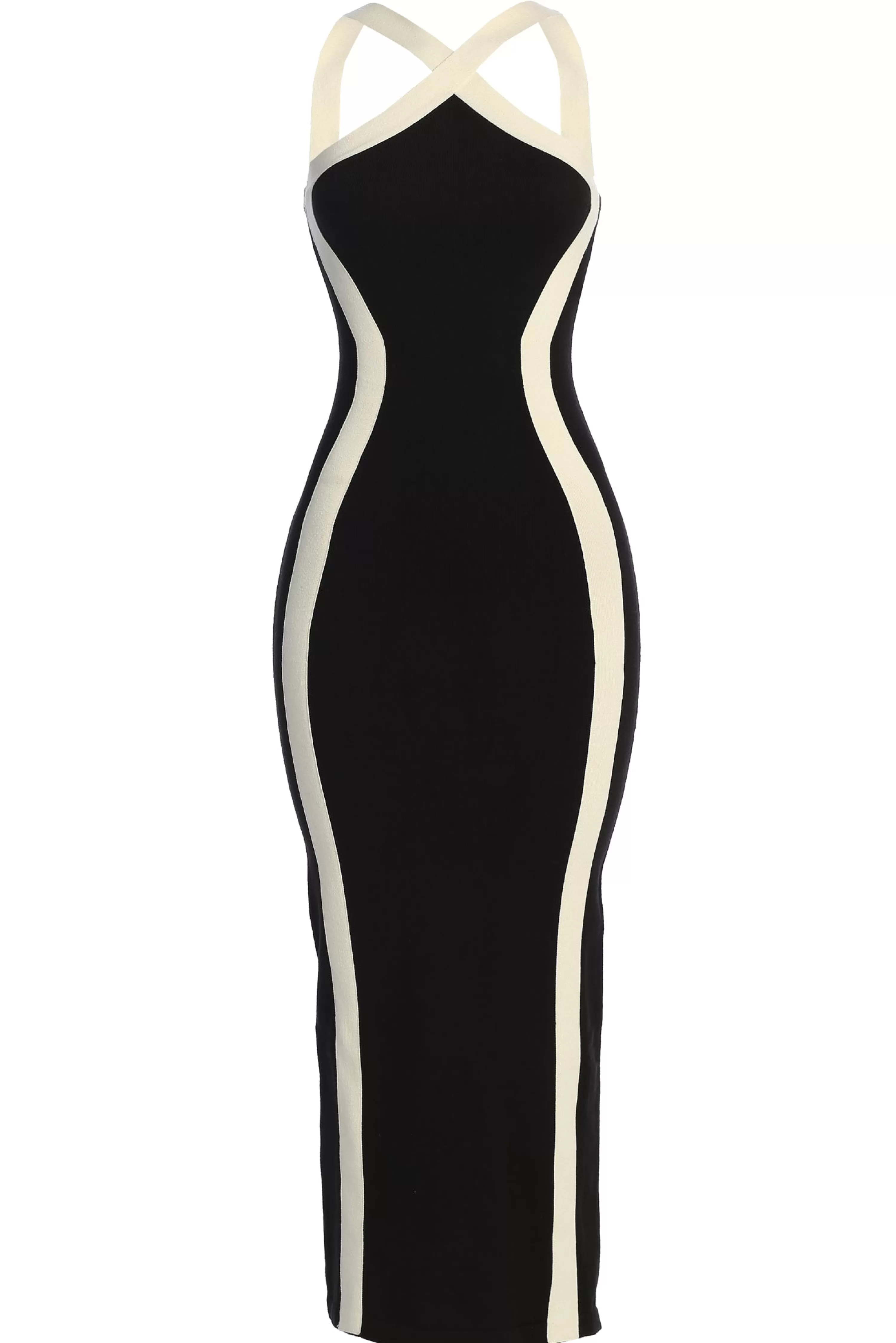 JLUXLABEL Black Fabiola Contrast Maxi Dress