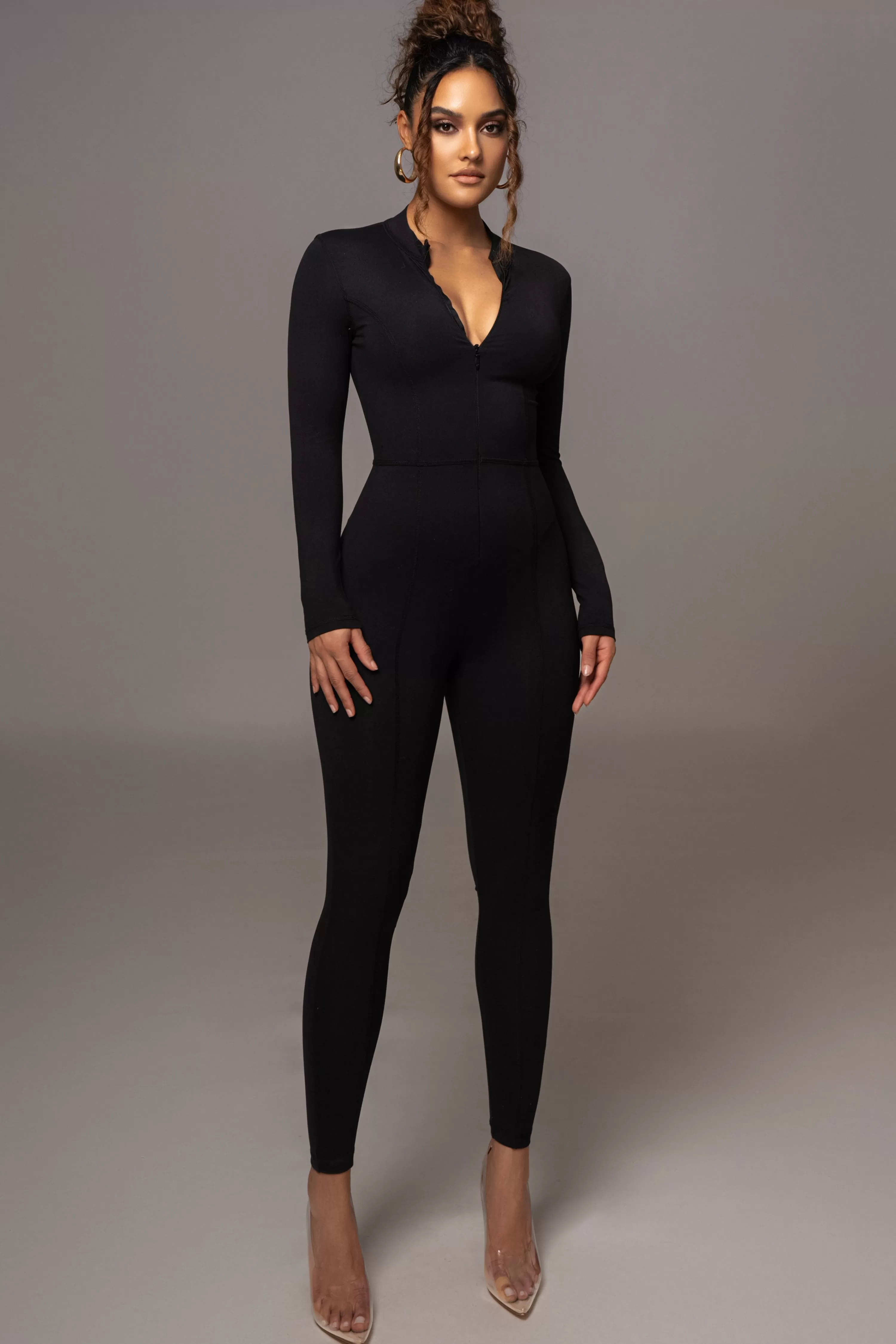 JLUXLABEL Black Galilea High Neck Jumpsuit