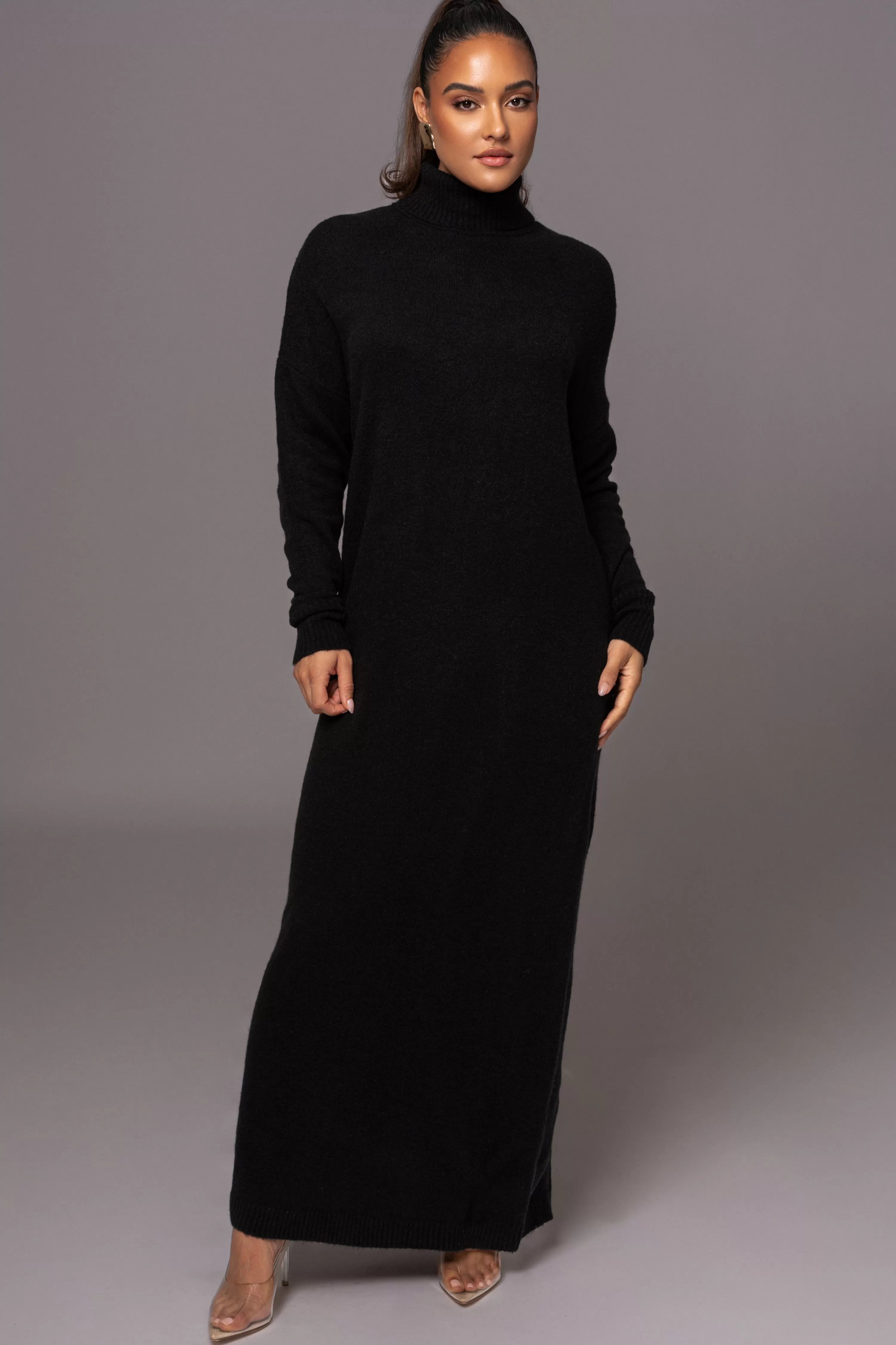 JLUXLABEL Black Hartley Knit Maxi Dress