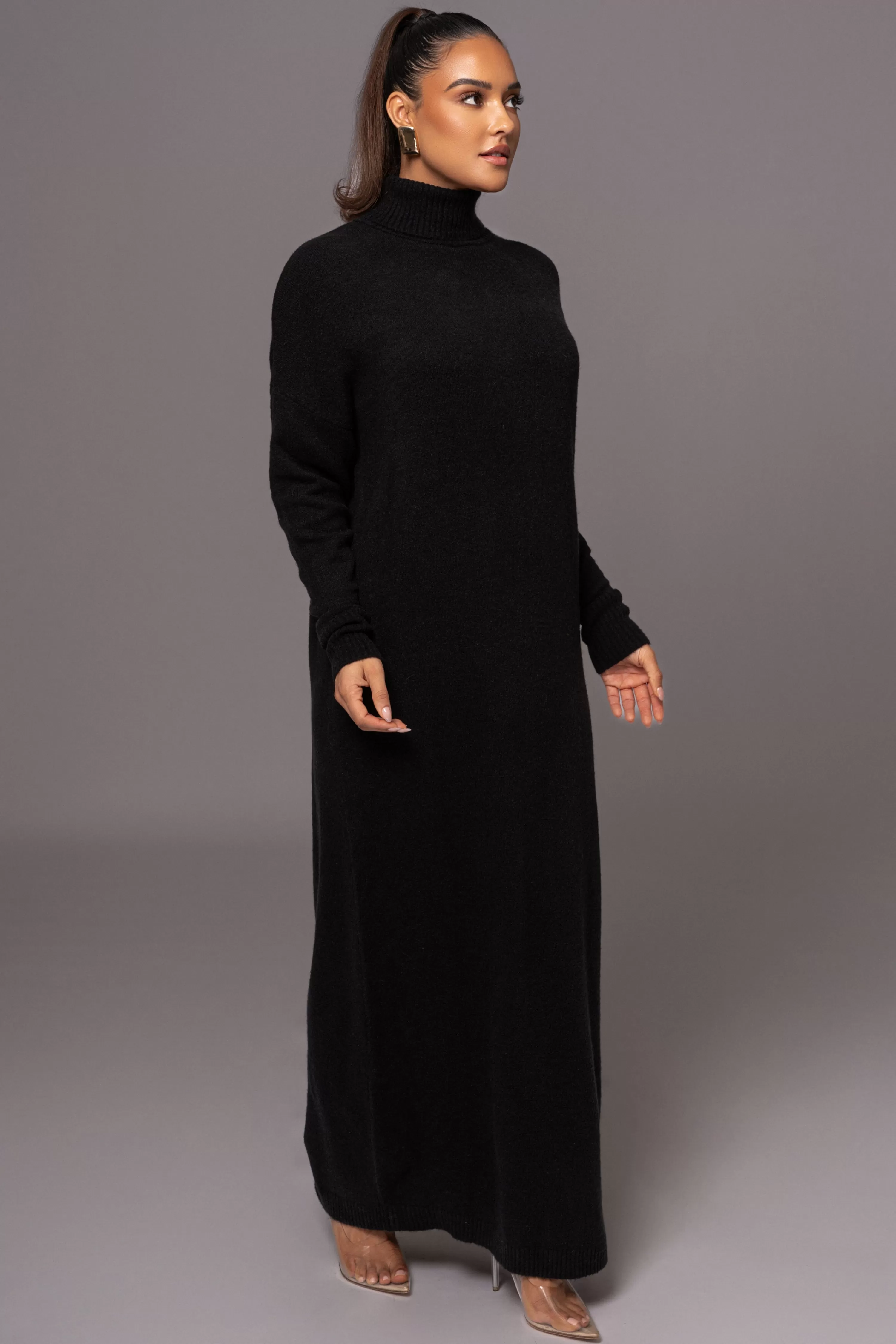 JLUXLABEL Black Hartley Knit Maxi Dress