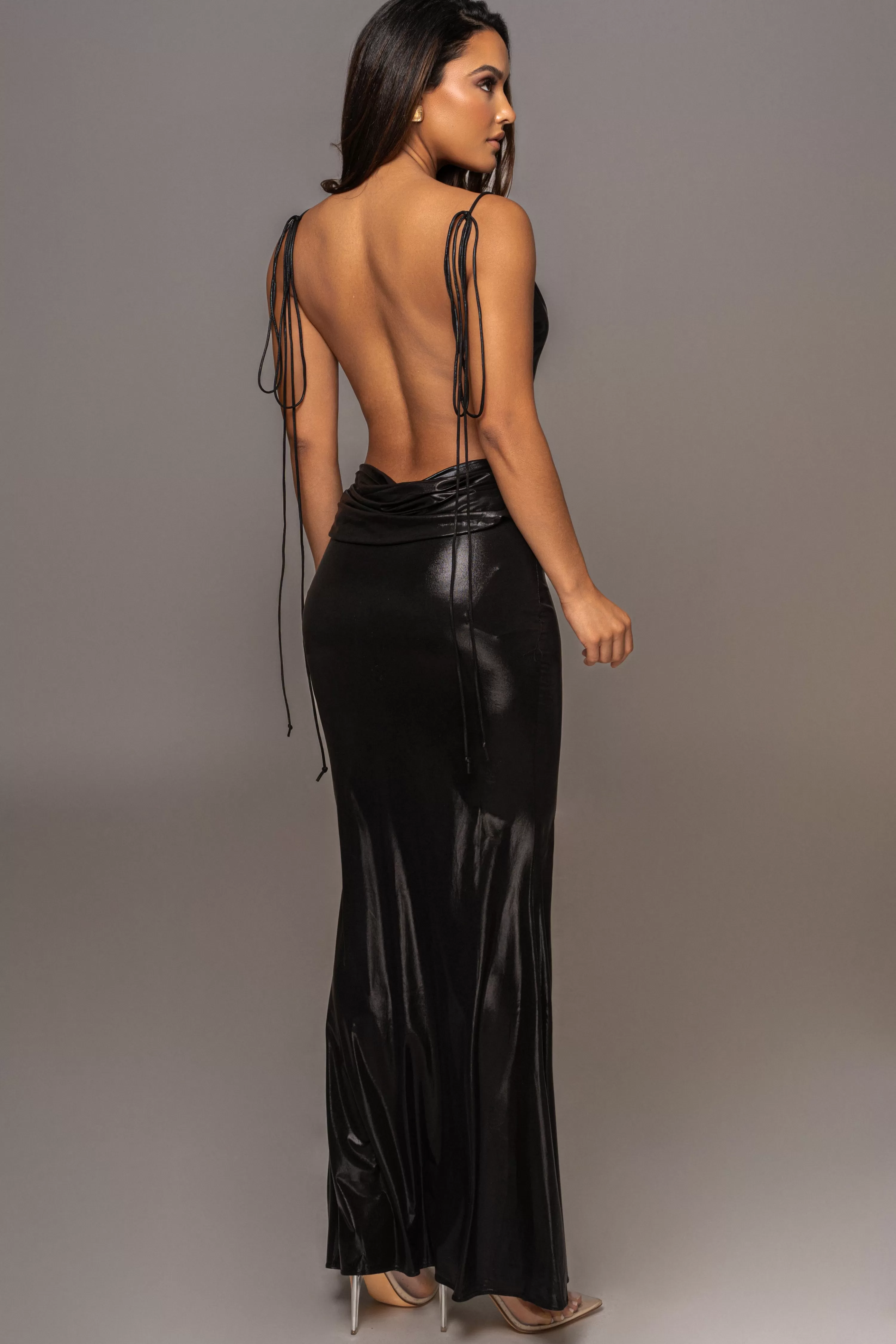 JLUXLABEL Black Heart of Gold Maxi Dress