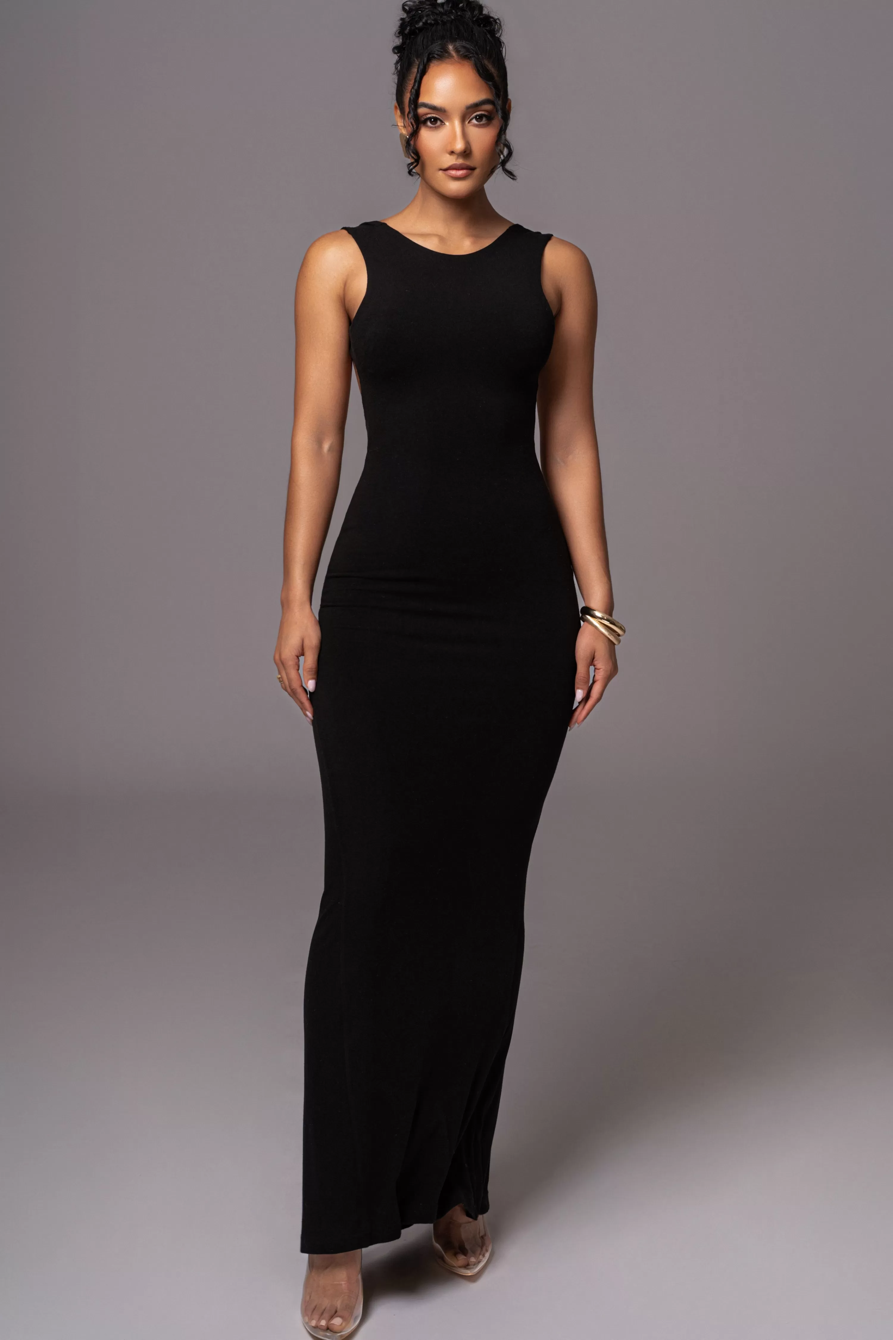 JLUXLABEL Black JLUXBASIX FRONT AND CENTER MAXI DRESS