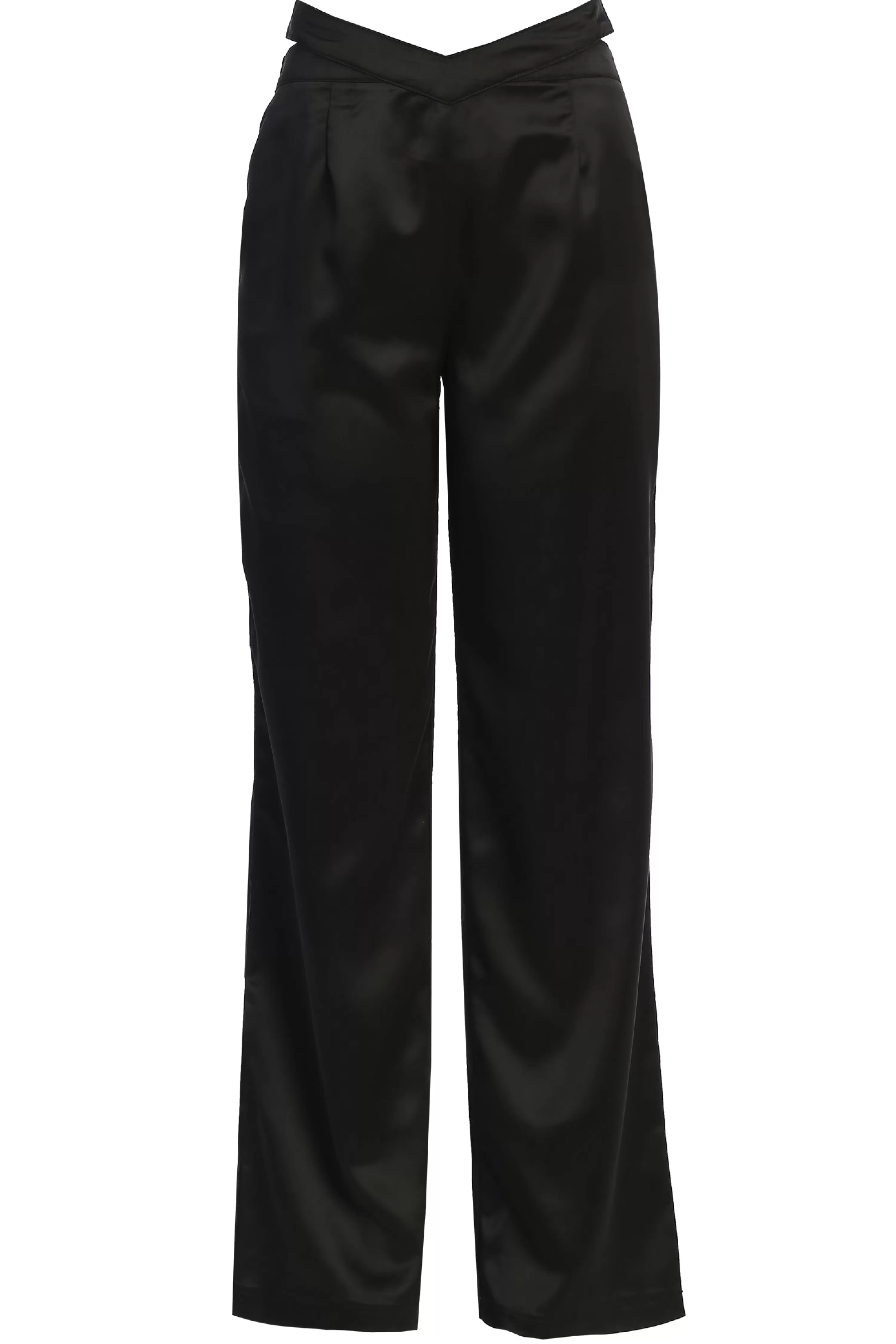 JLUXLABEL Black Joana Cutout Satin Trousers