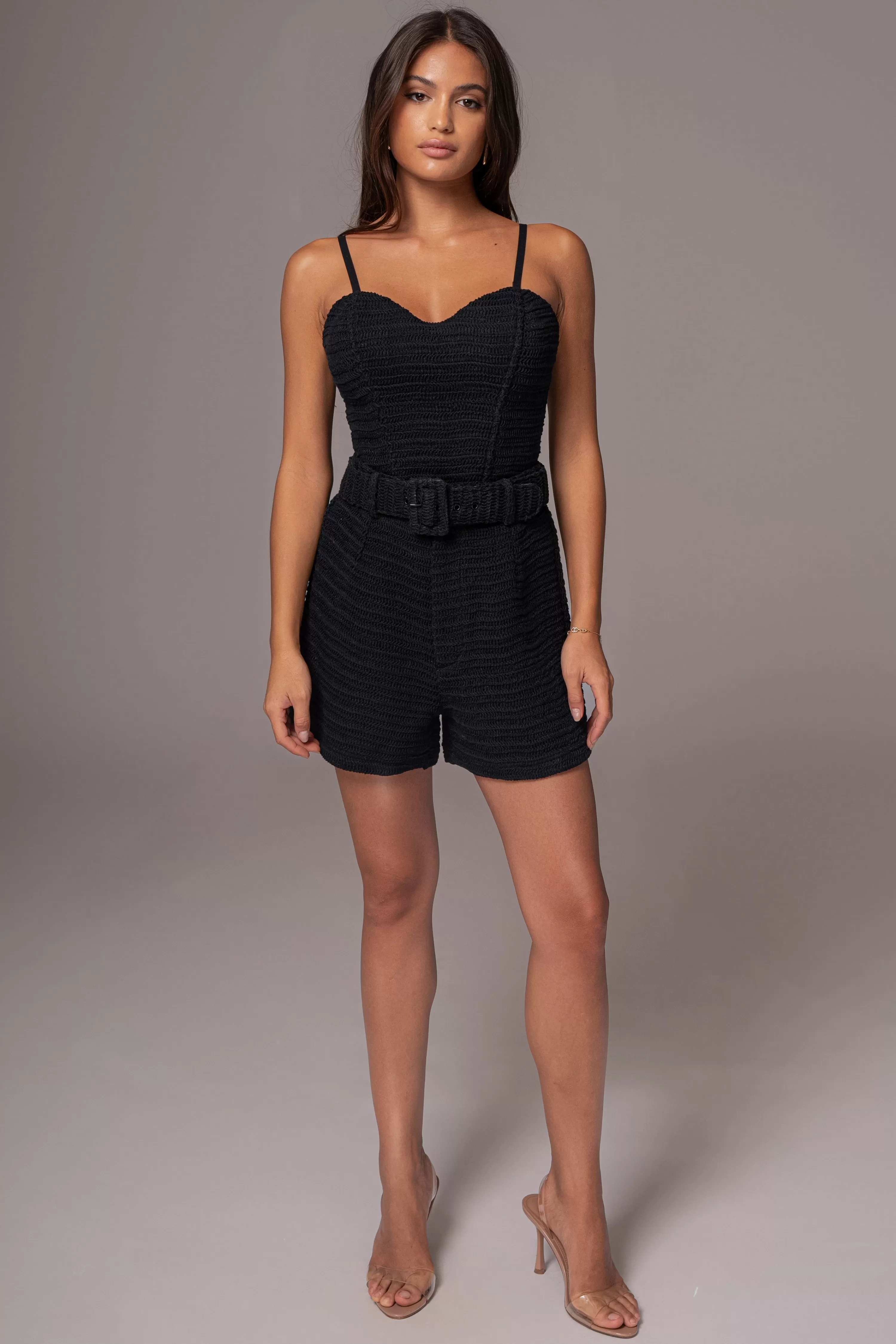 JLUXLABEL Black Kelsie Belted Shorts