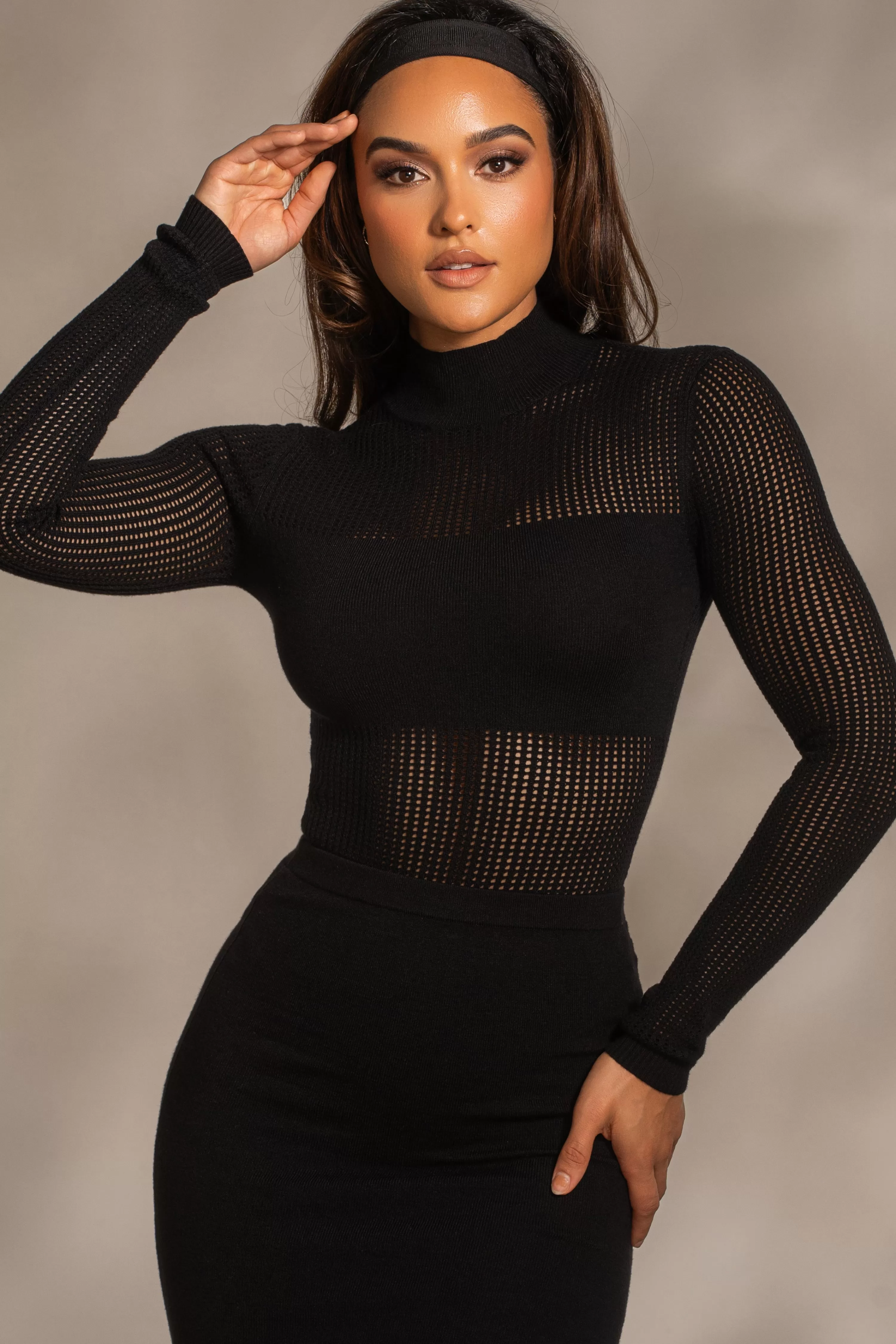 JLUXLABEL Black Klaudette Knit Bodysuit