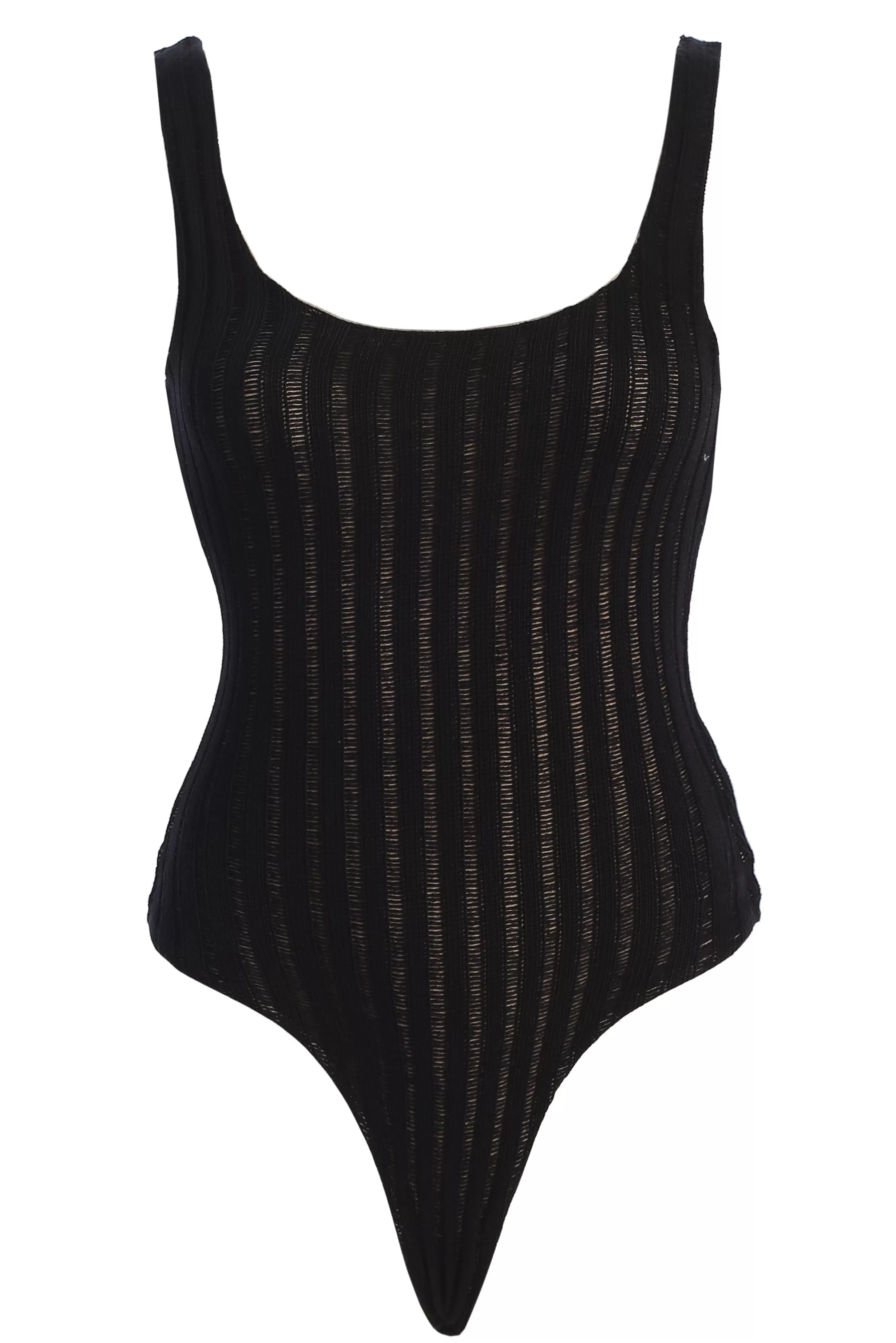 JLUXLABEL Black Luz Rib Knit Bodysuit