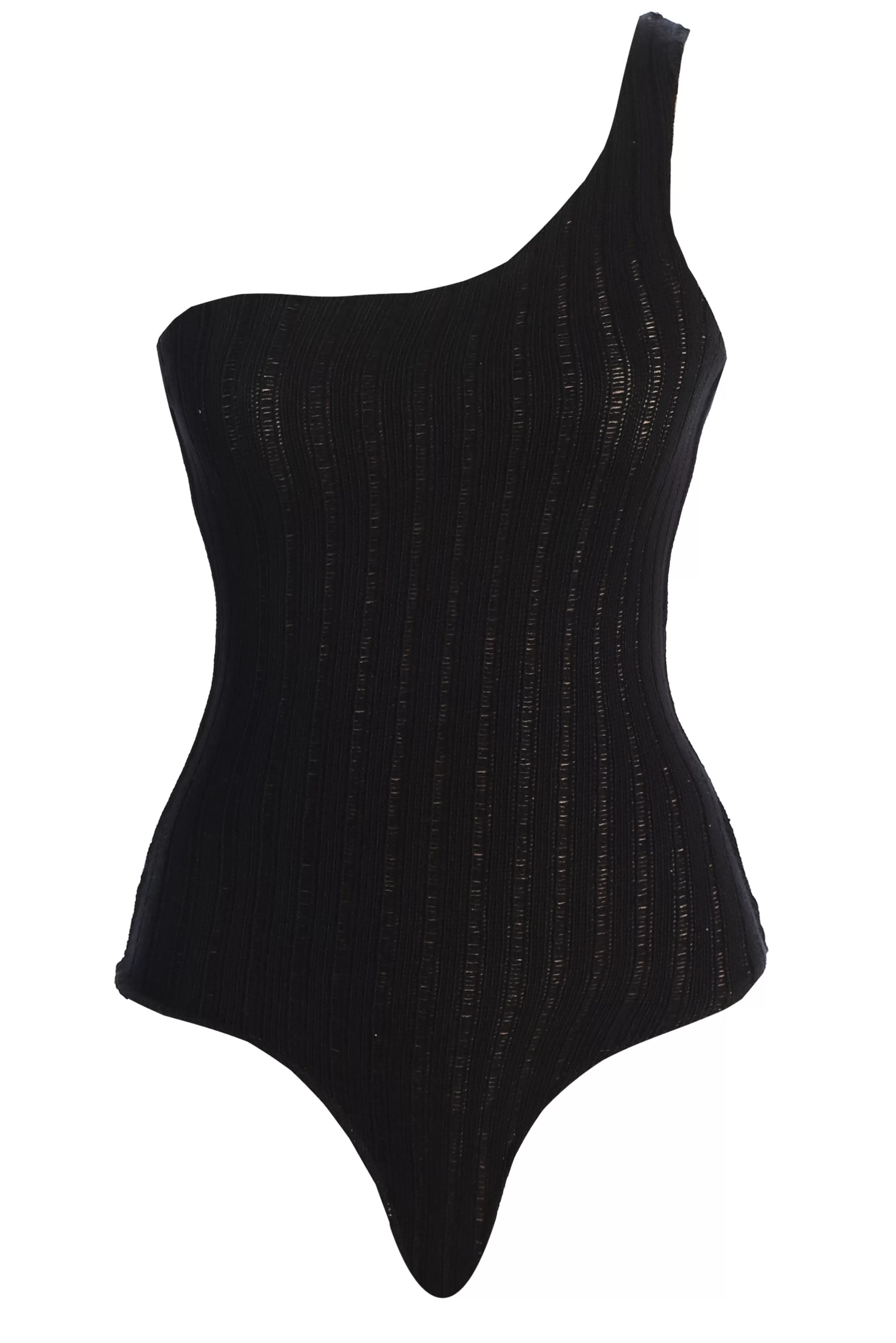 JLUXLABEL Black Malibu Nights One Shoulder Bodysuit