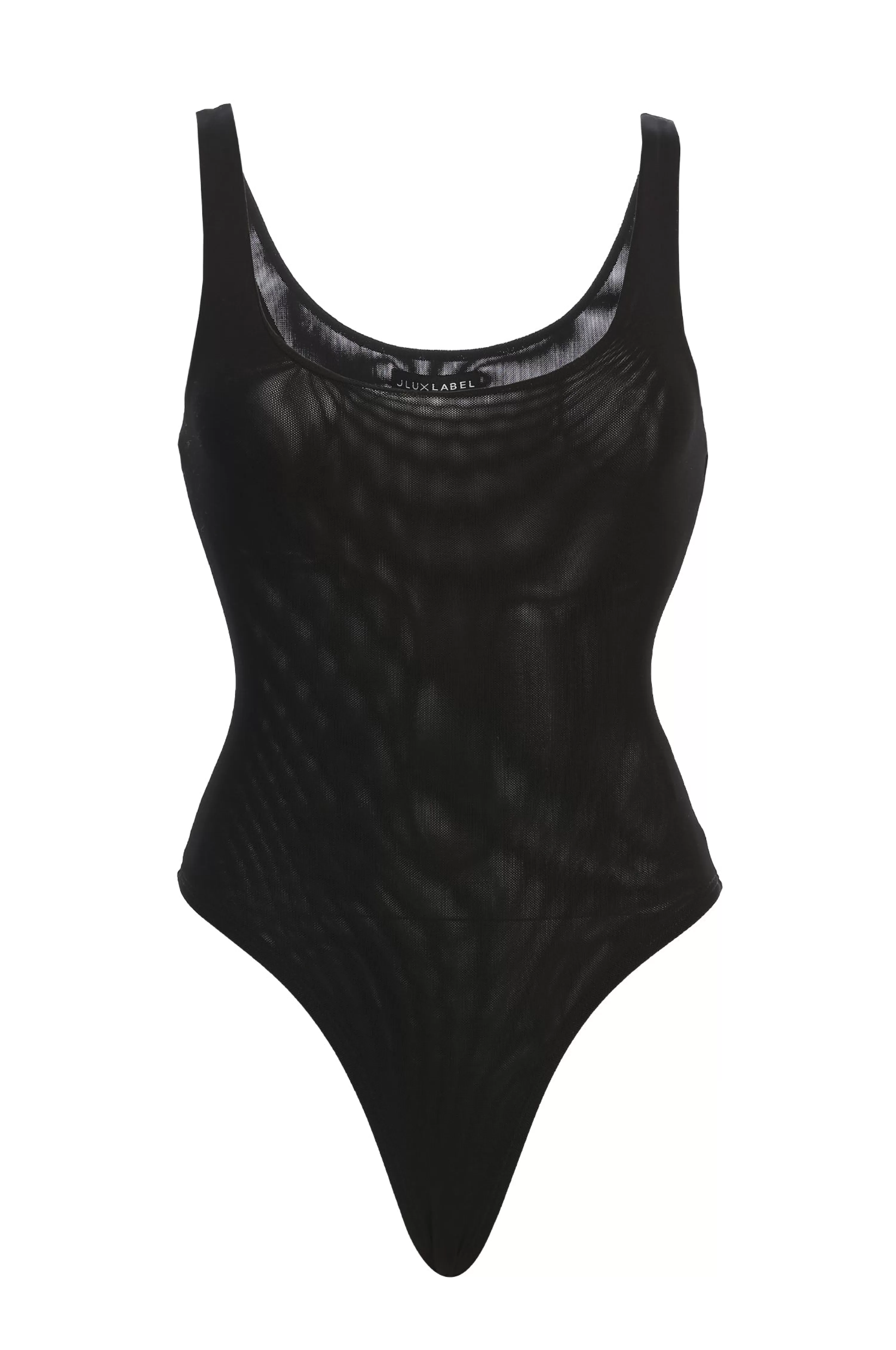 JLUXLABEL Black Mesh Essentials Tank Bodysuit Undergarment