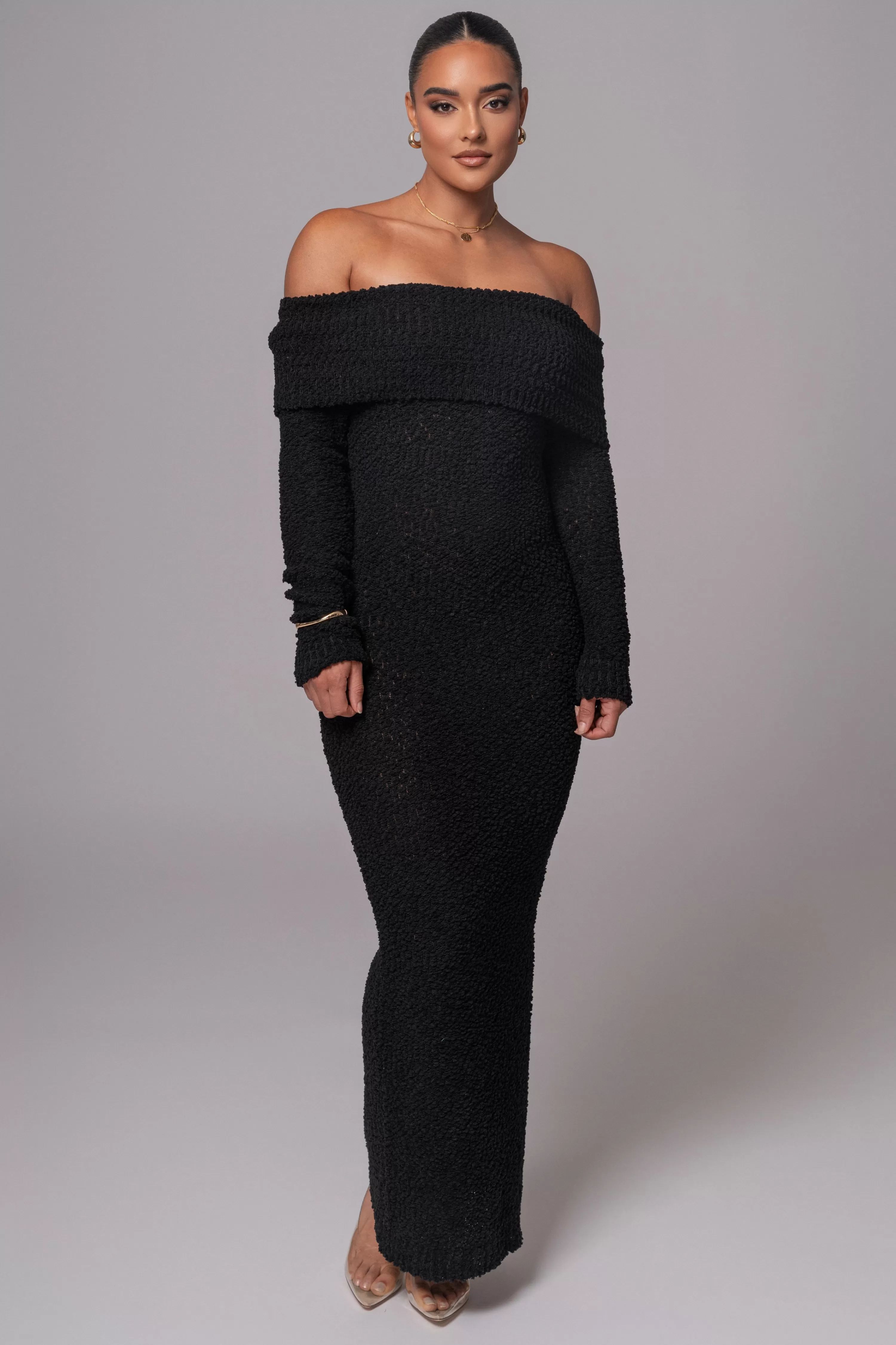 JLUXLABEL Black Olivea Knit Maxi Dress