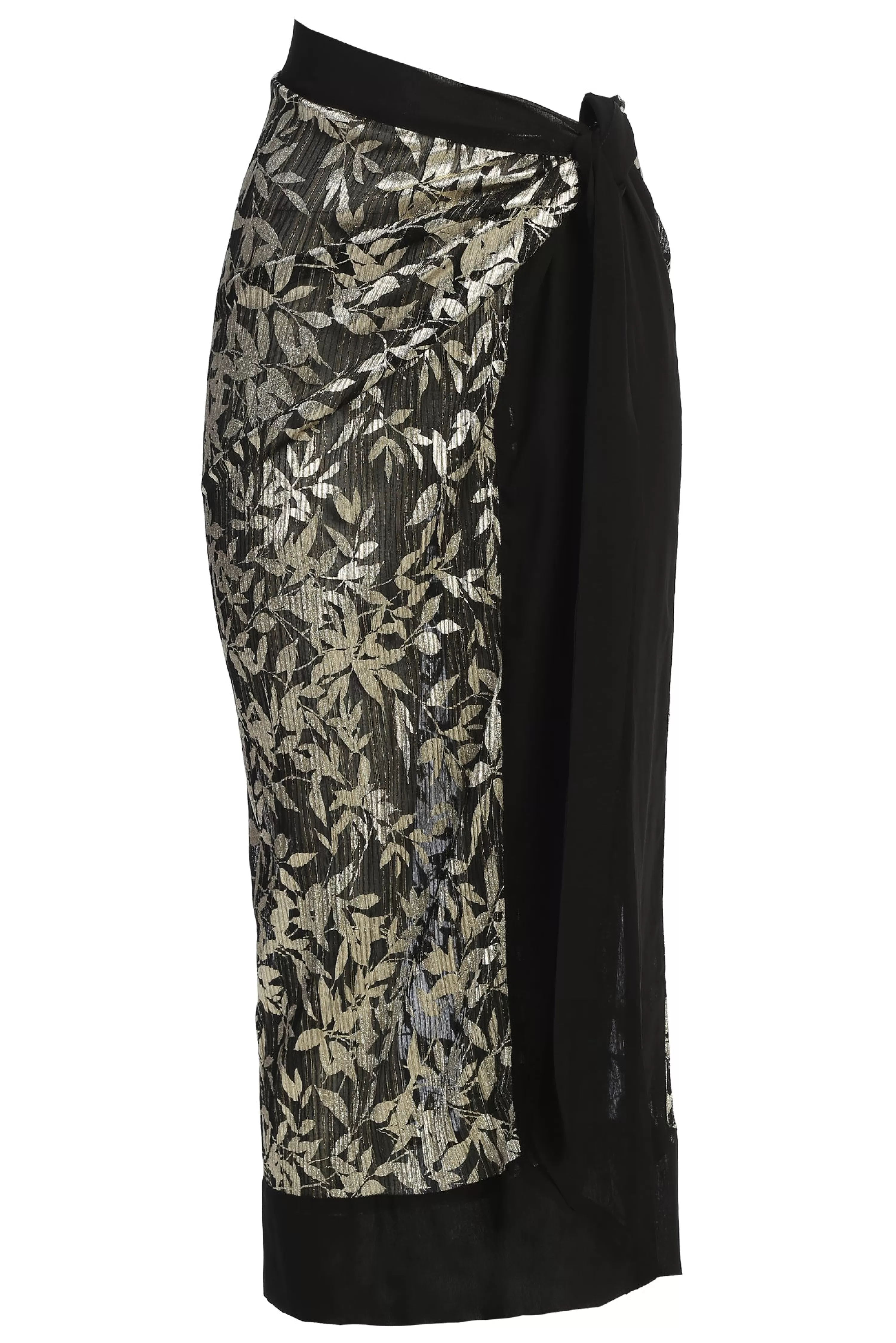 JLUXLABEL Black Positano Printed Sarong Skirt