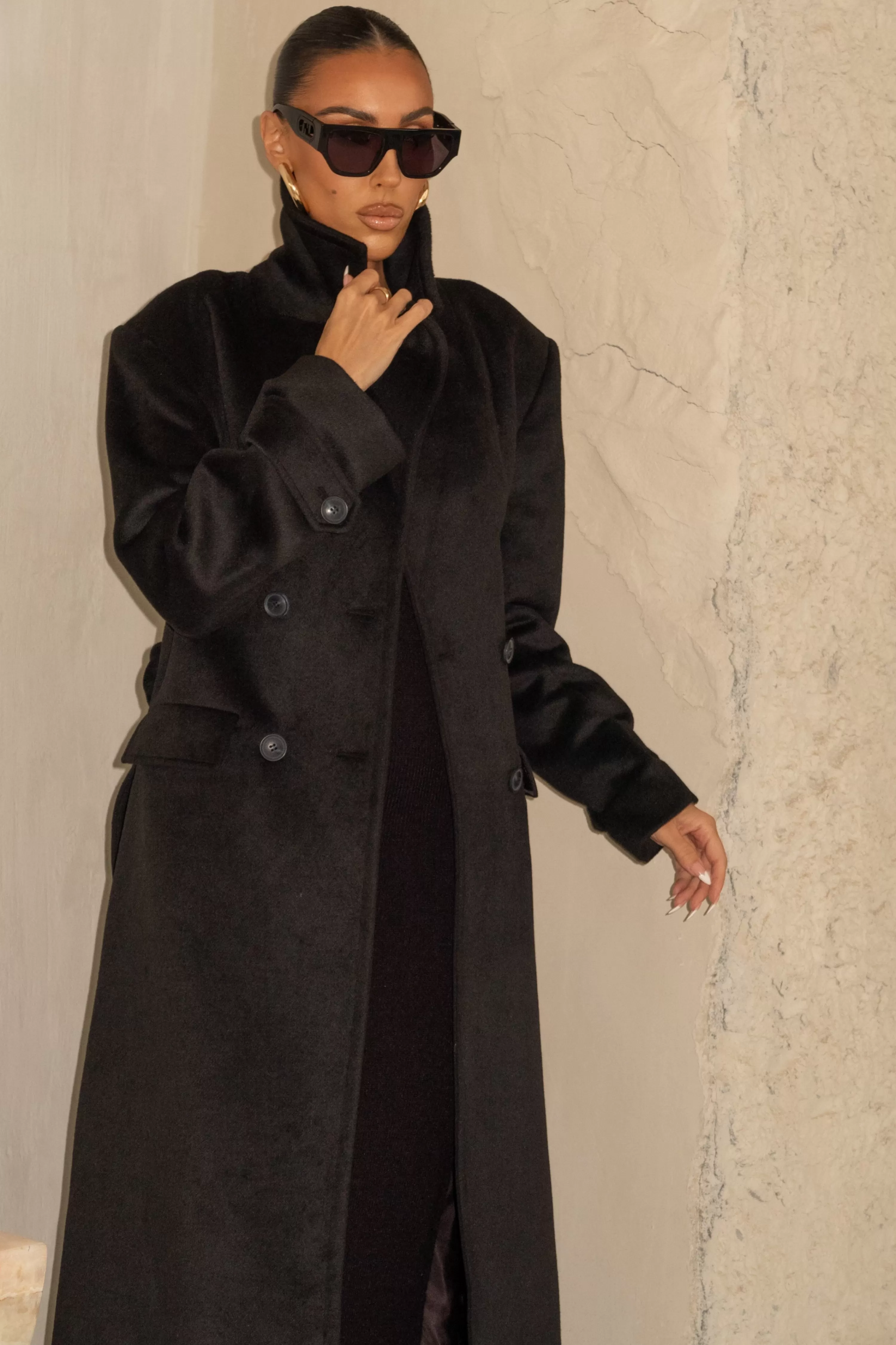 JLUXLABEL Black Rain Or Shine Longline Coat