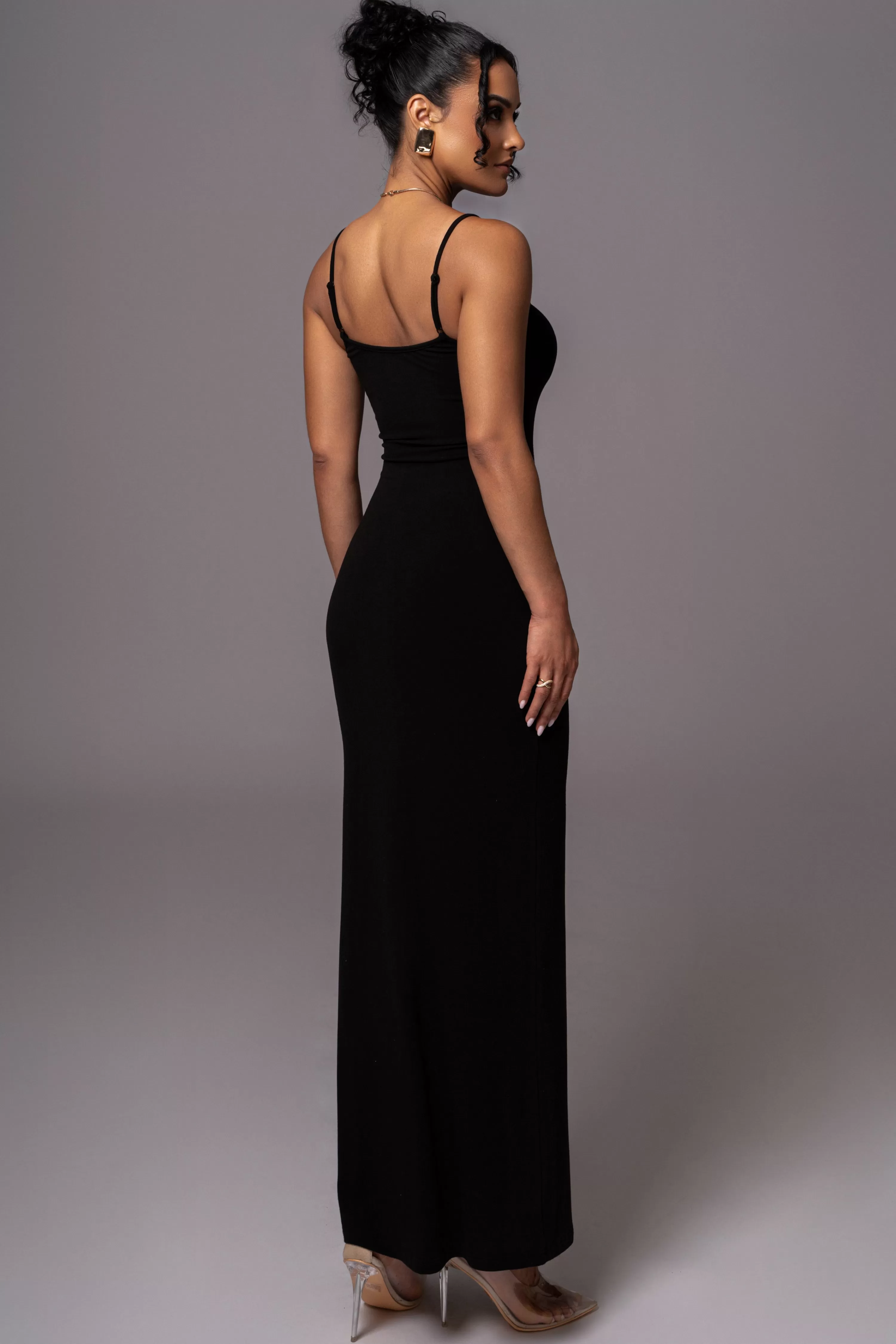 JLUXLABEL Black Smooth Simplicity Maxi Dress