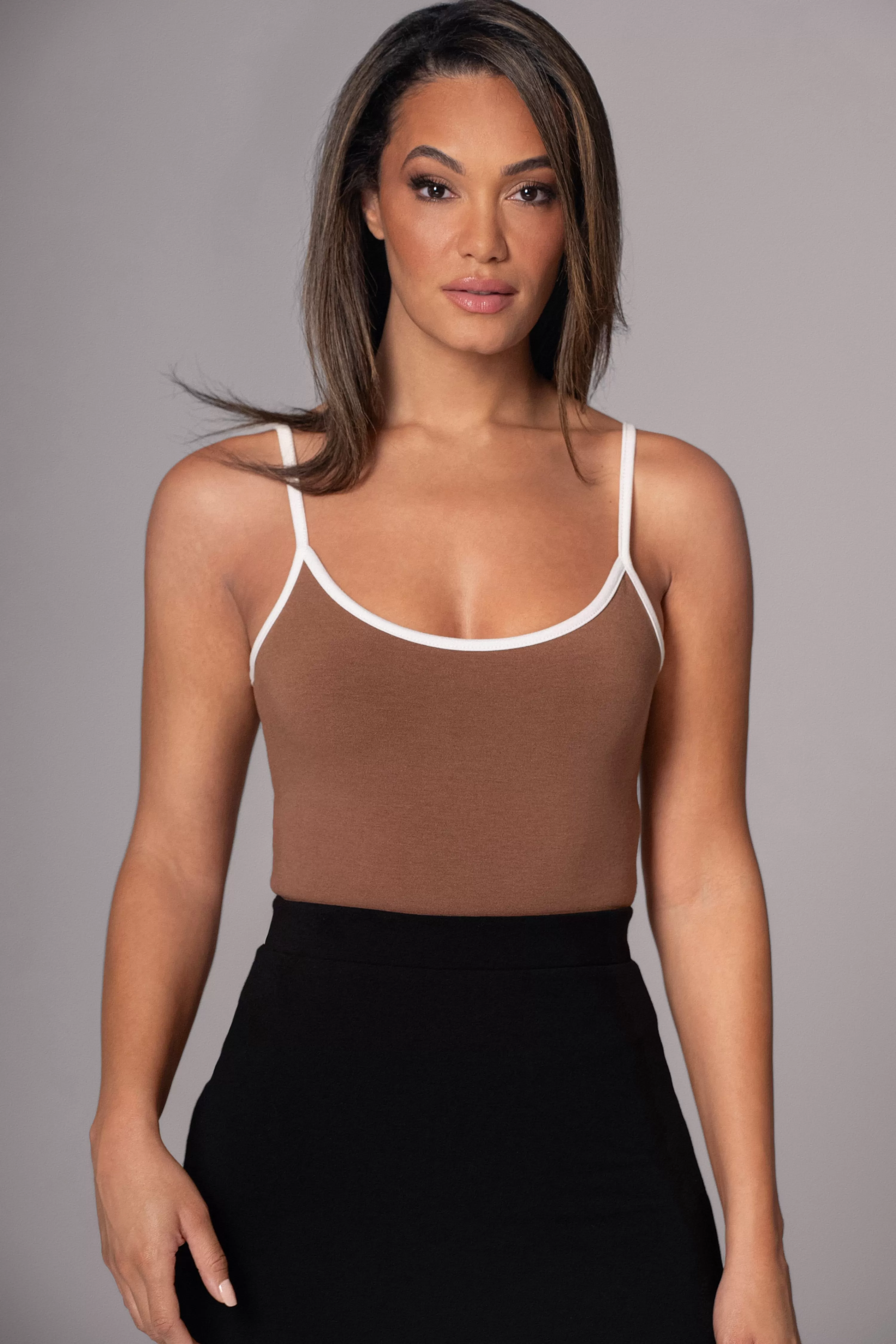 JLUXLABEL Black/Pecan Tash Reversible Cami Top