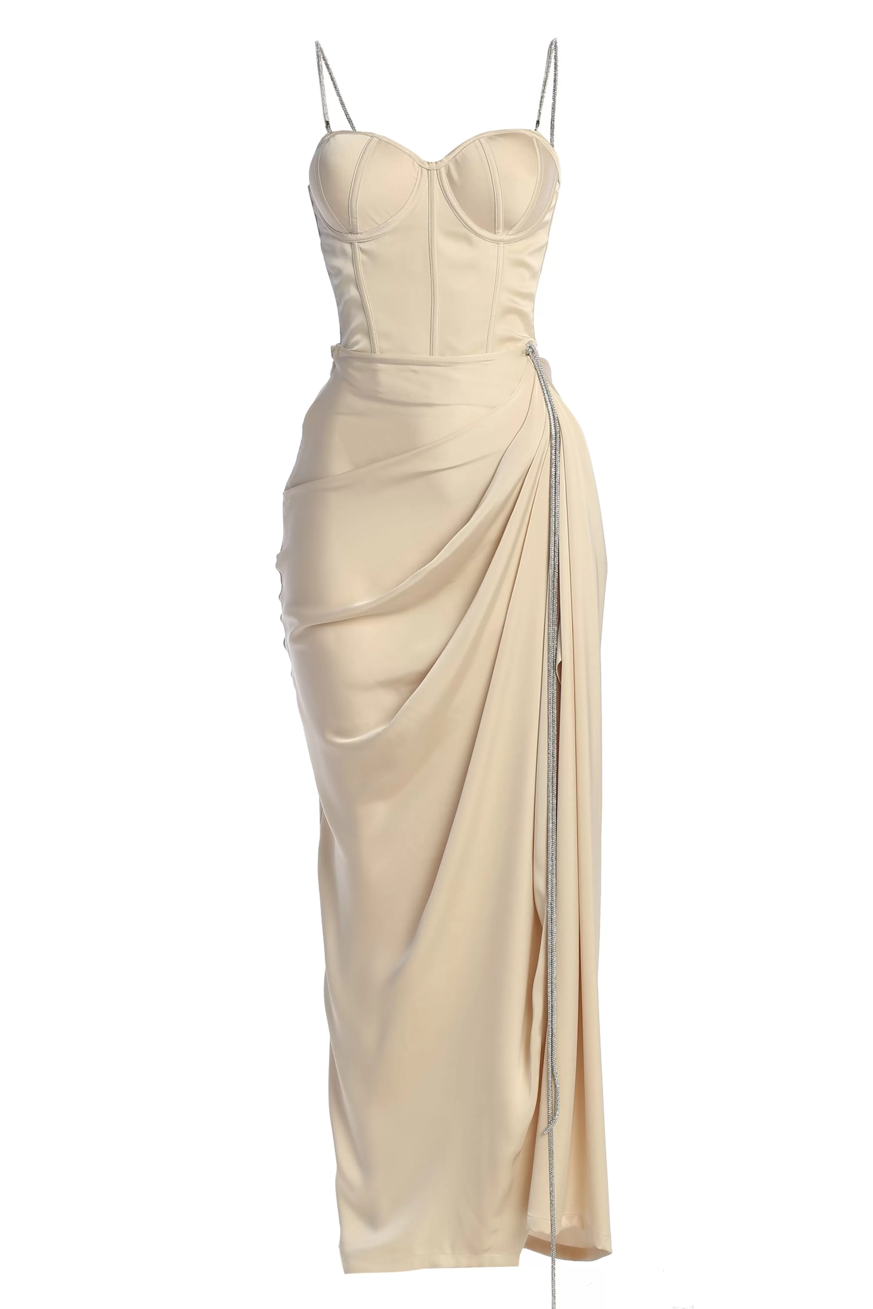 JLUXLABEL Champagne Leo Matte Satin Bustier