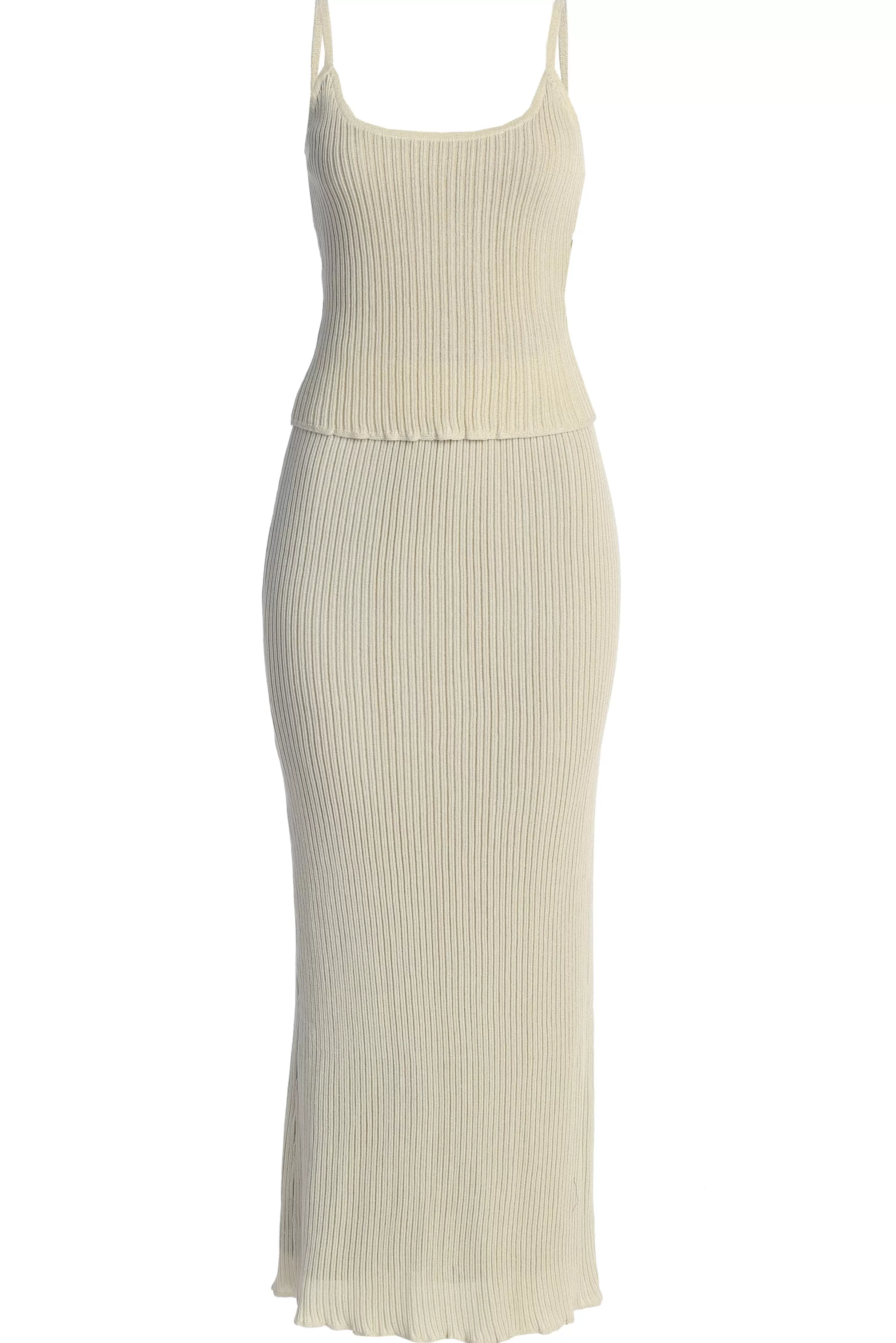 JLUXLABEL Champagne Serena Ribbed Skirt Set