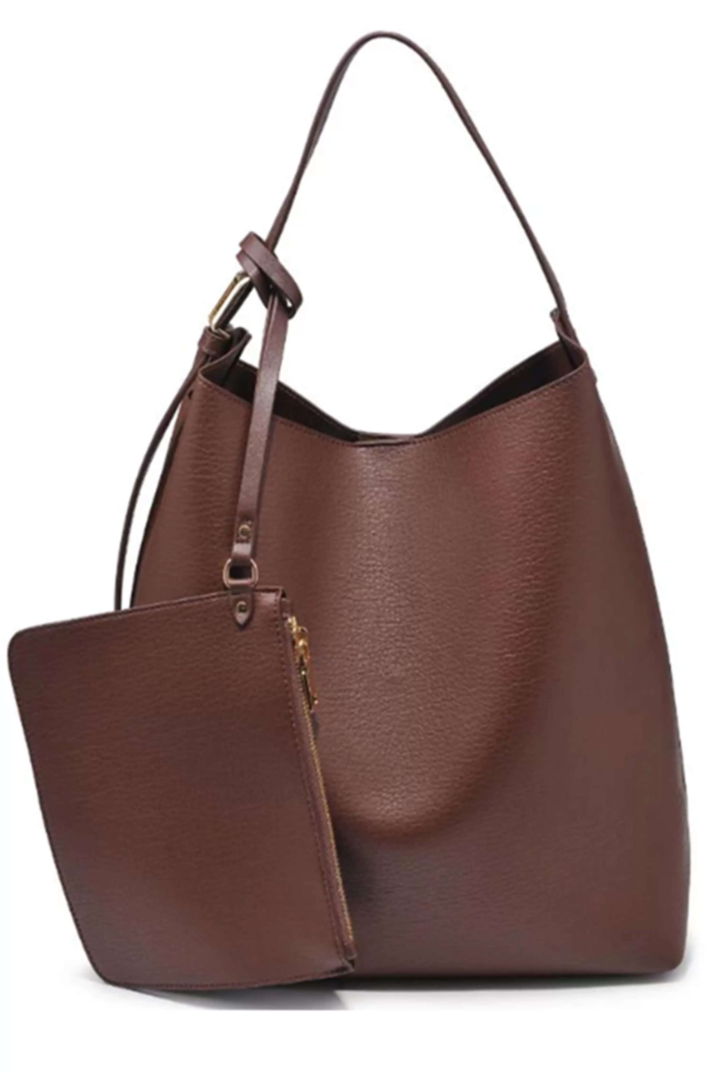 JLUXLABEL Chocolate Faux Leather Bag Set