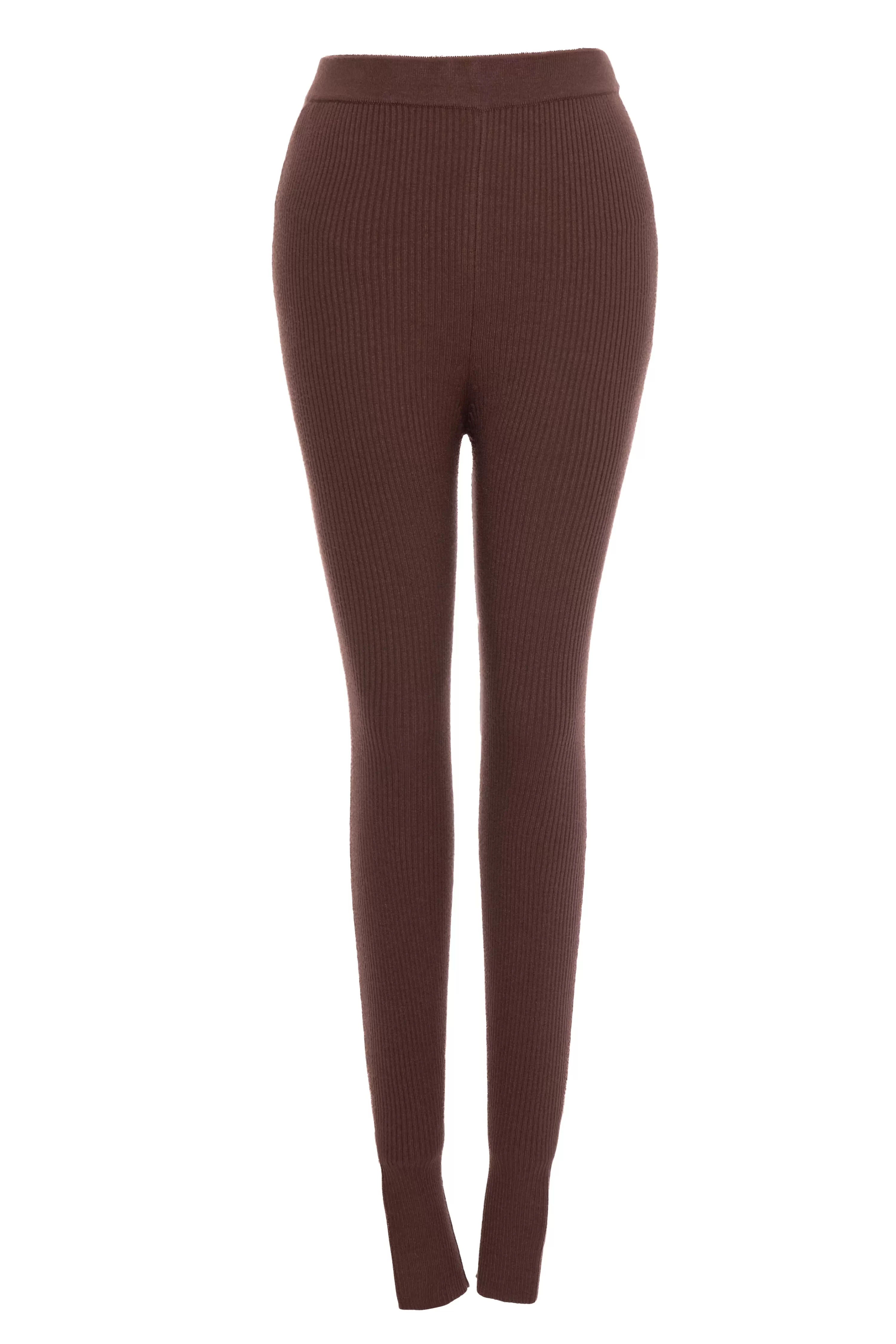 JLUXLABEL Chocolate Naaya Ribbed Leggings