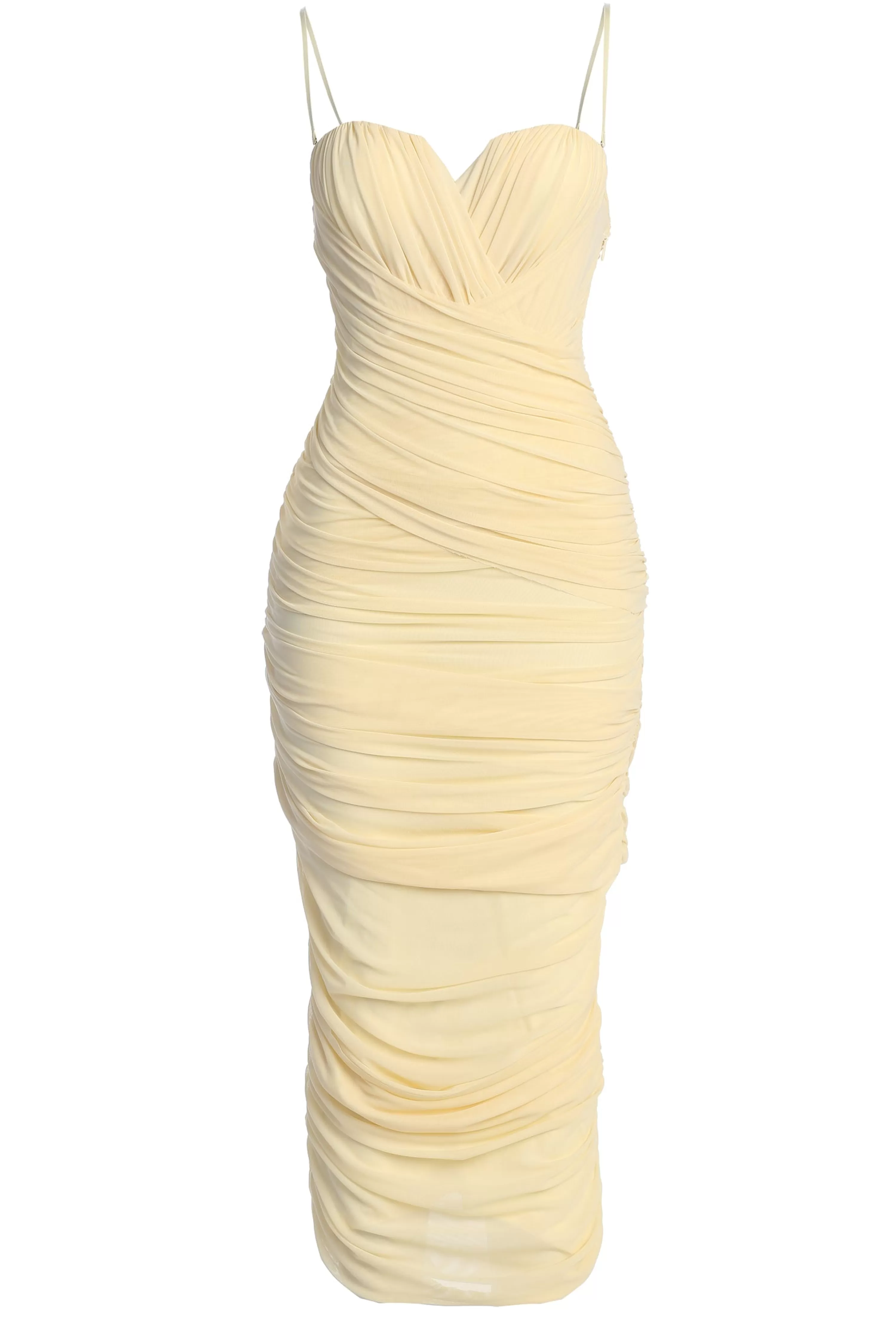 JLUXLABEL Cream Arcadia Mesh Midi Dress