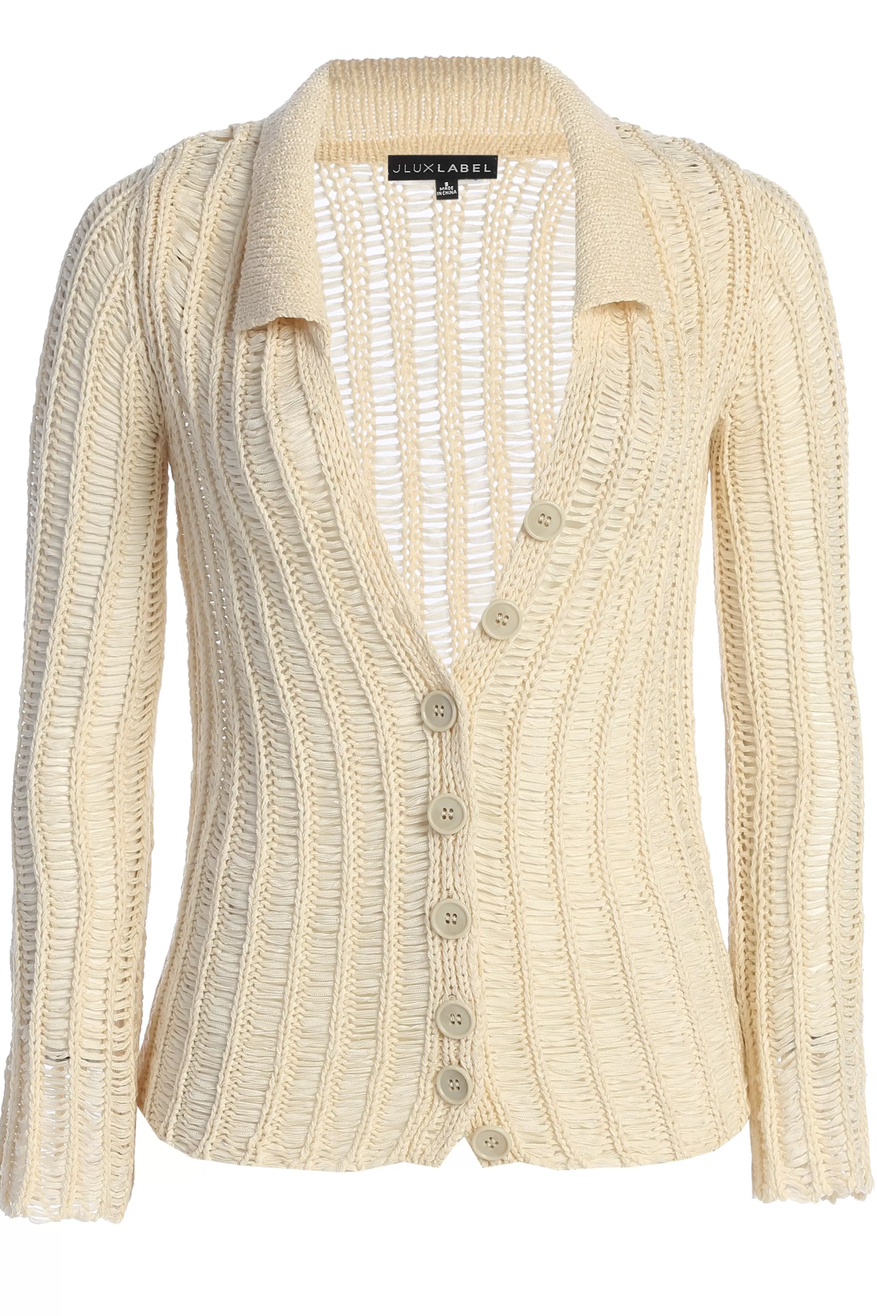 JLUXLABEL Cream Follow The Sun Crochet Top