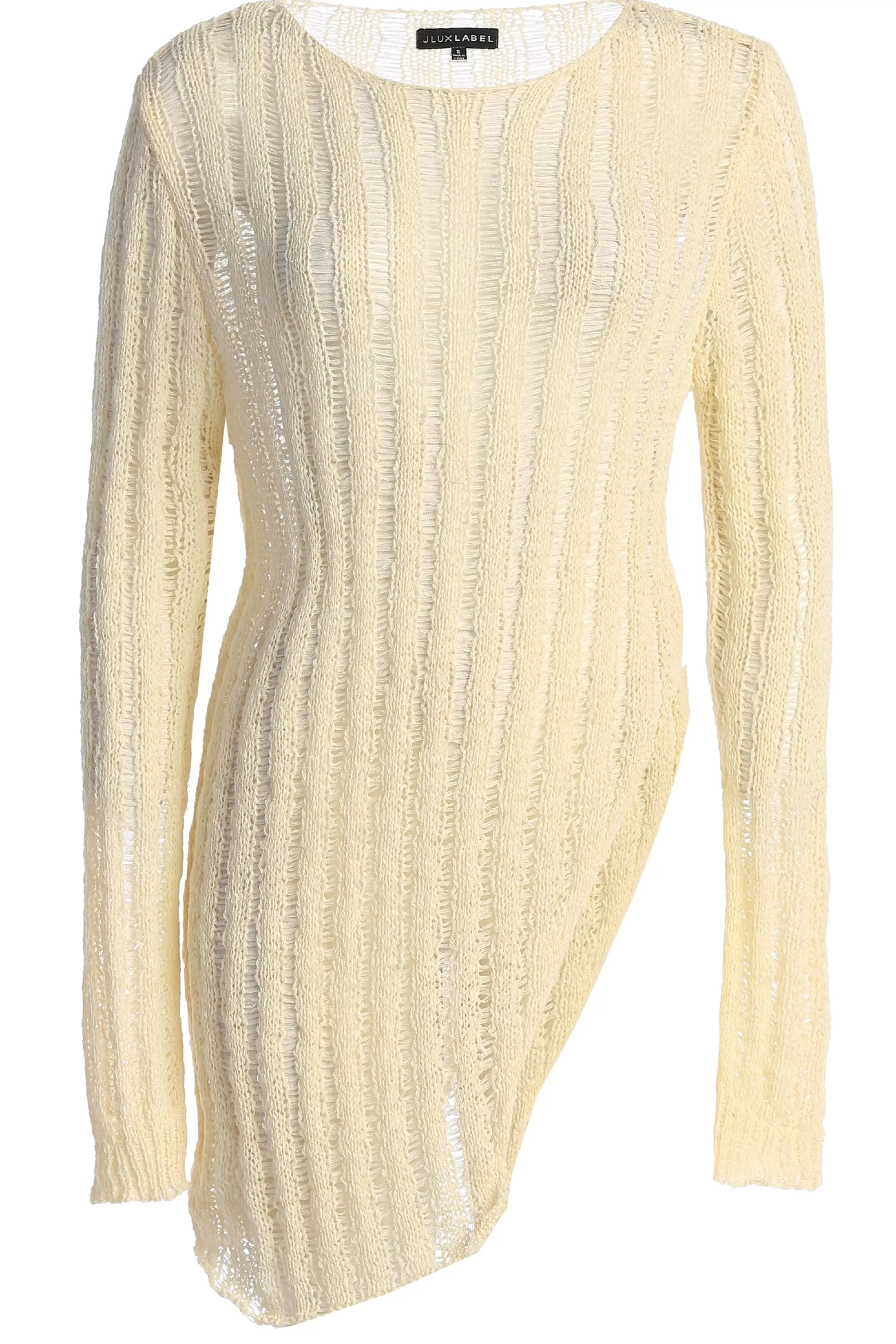 JLUXLABEL Cream Natalya Rib Knit Top