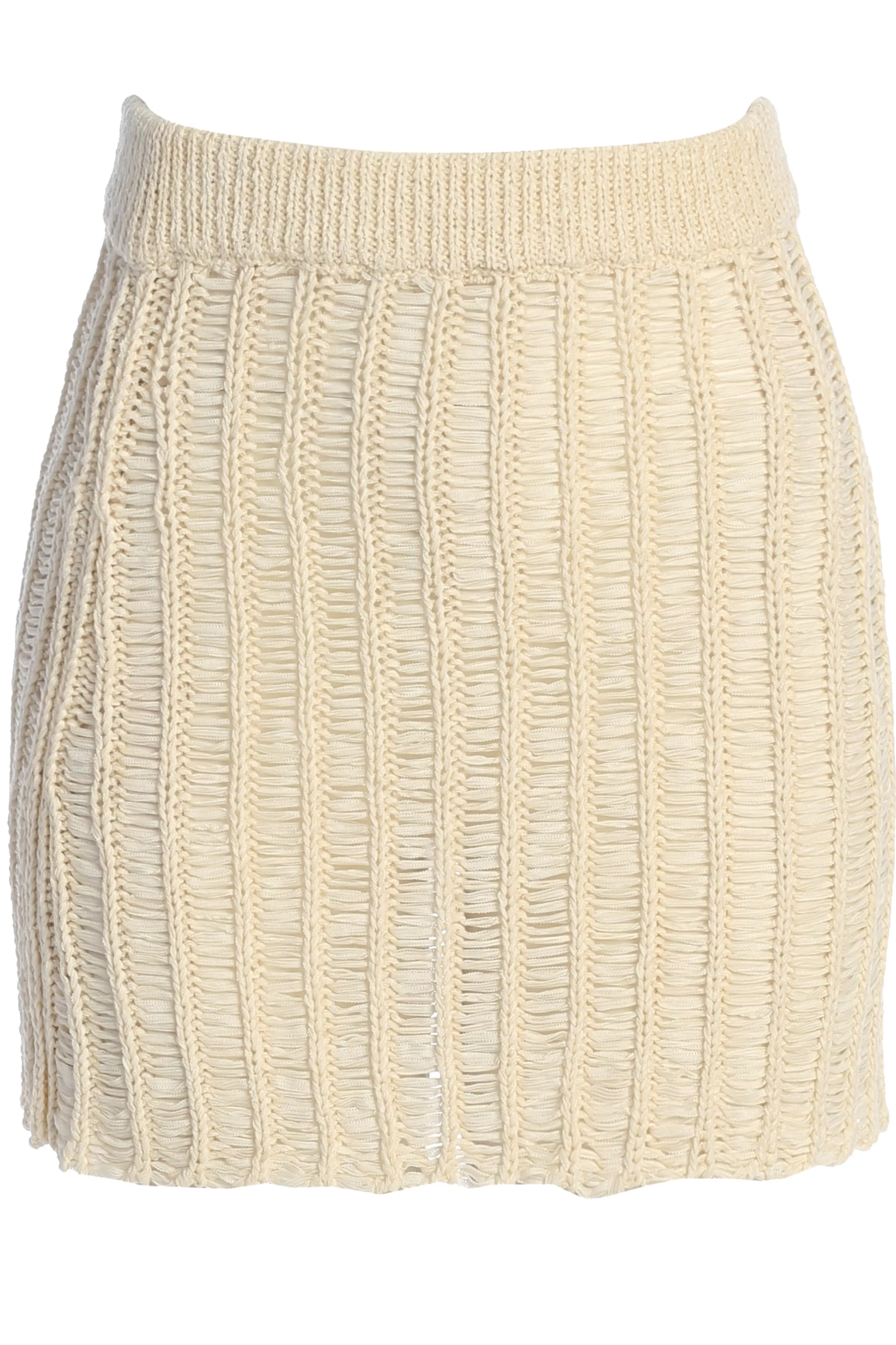 JLUXLABEL Cream Oceana Crochet Mini Skirt