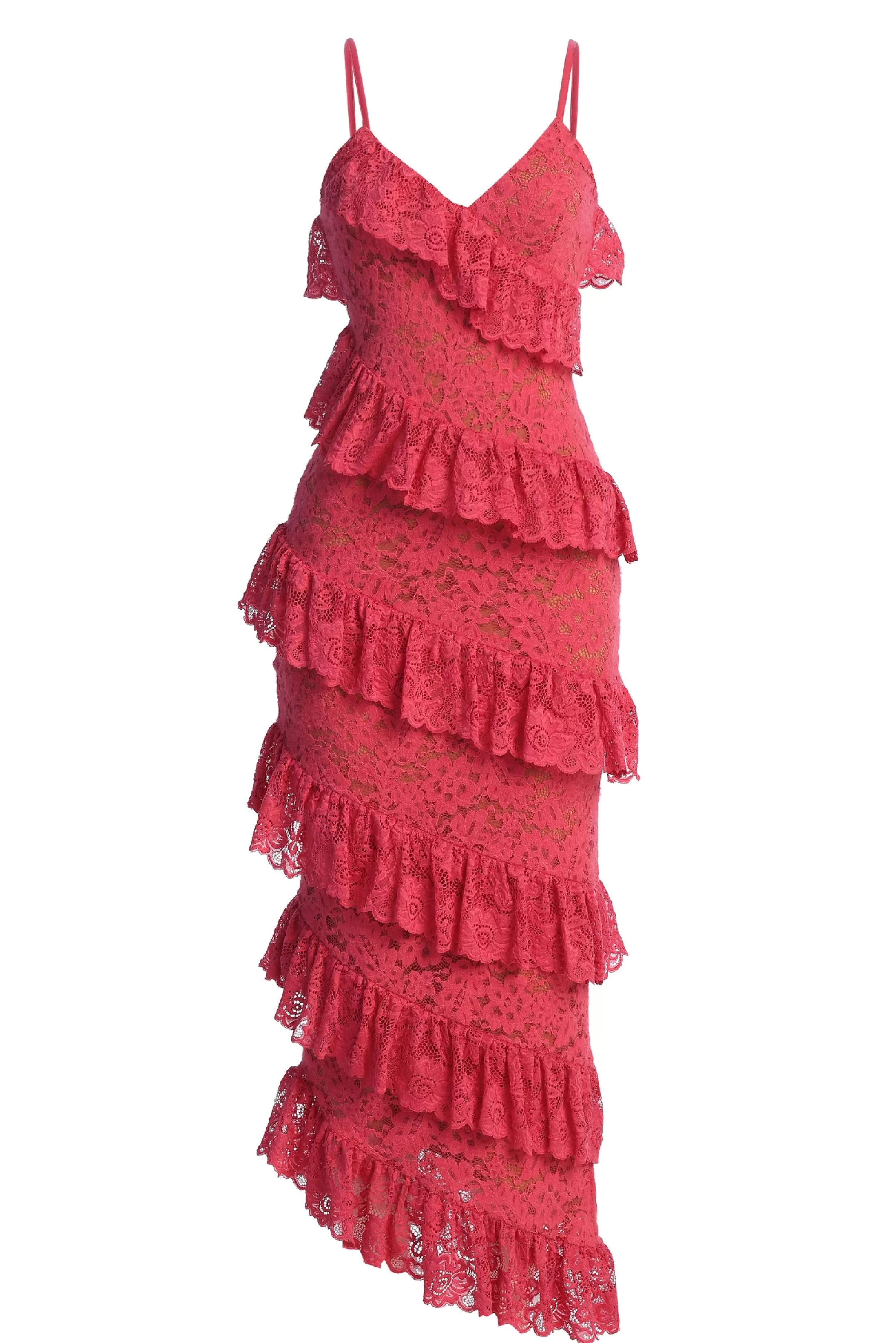 JLUXLABEL Fuchsia Feeling Of Forever Ruffle Dress