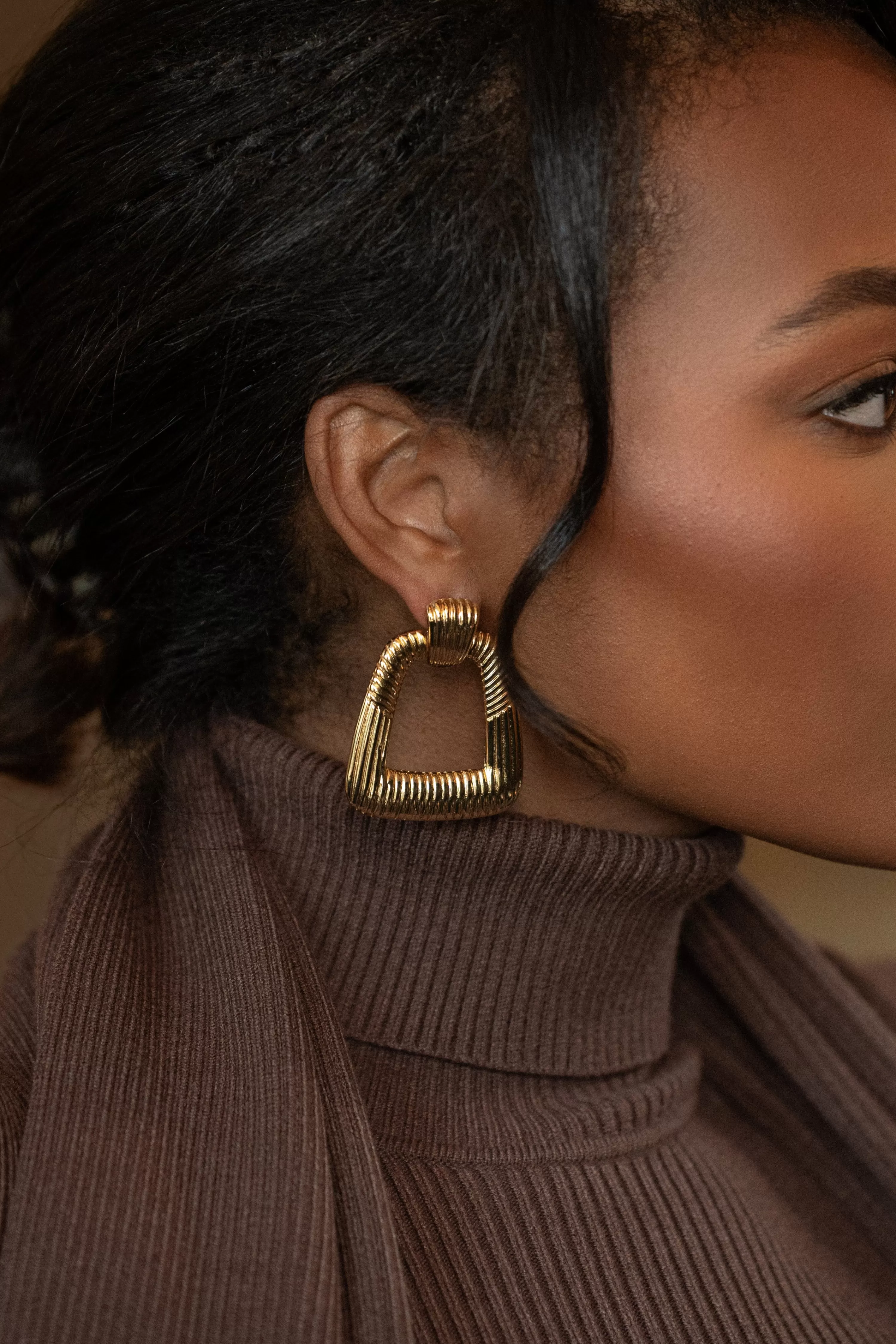 JLUXLABEL Gold Gina Texture Earrings