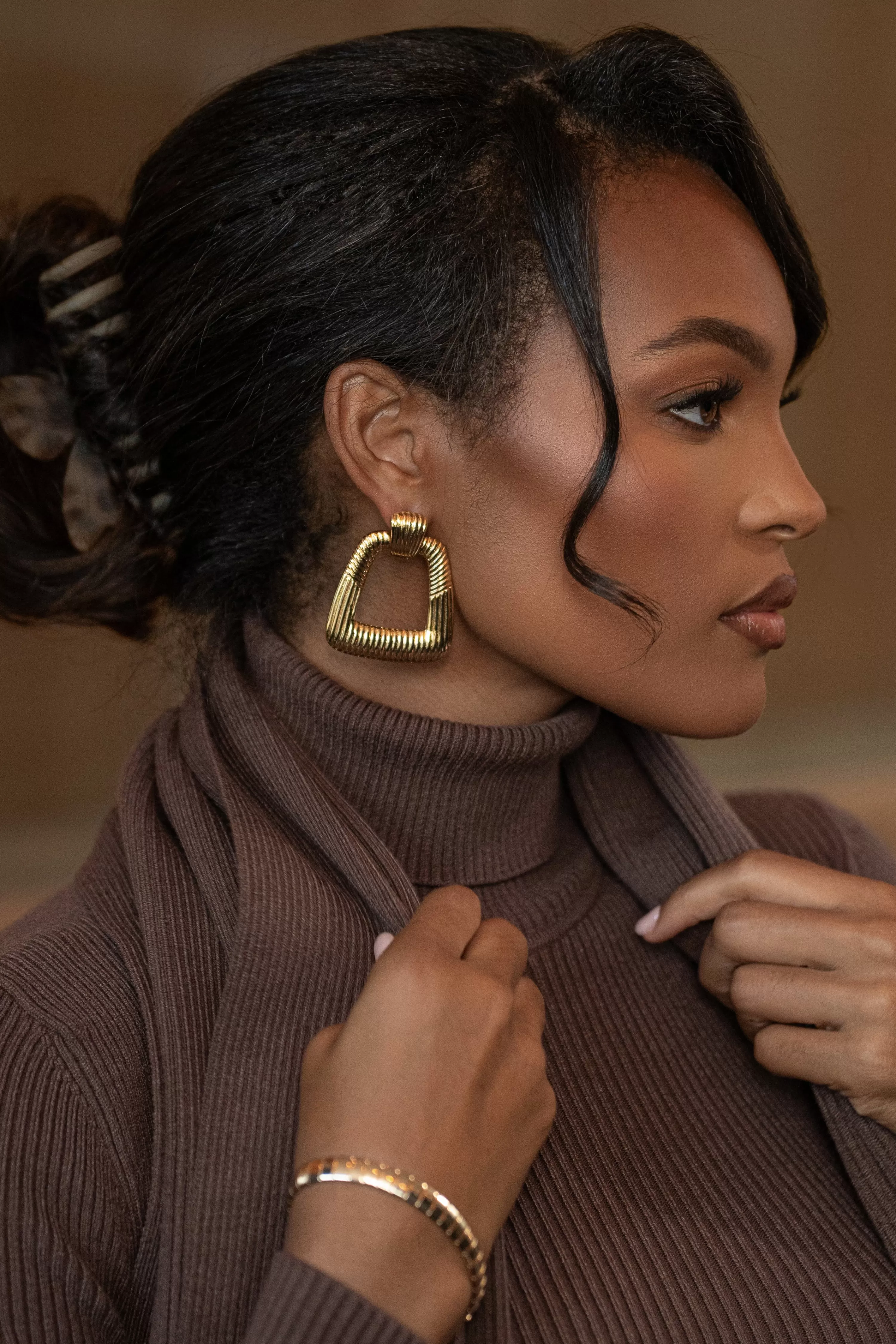 JLUXLABEL Gold Gina Texture Earrings