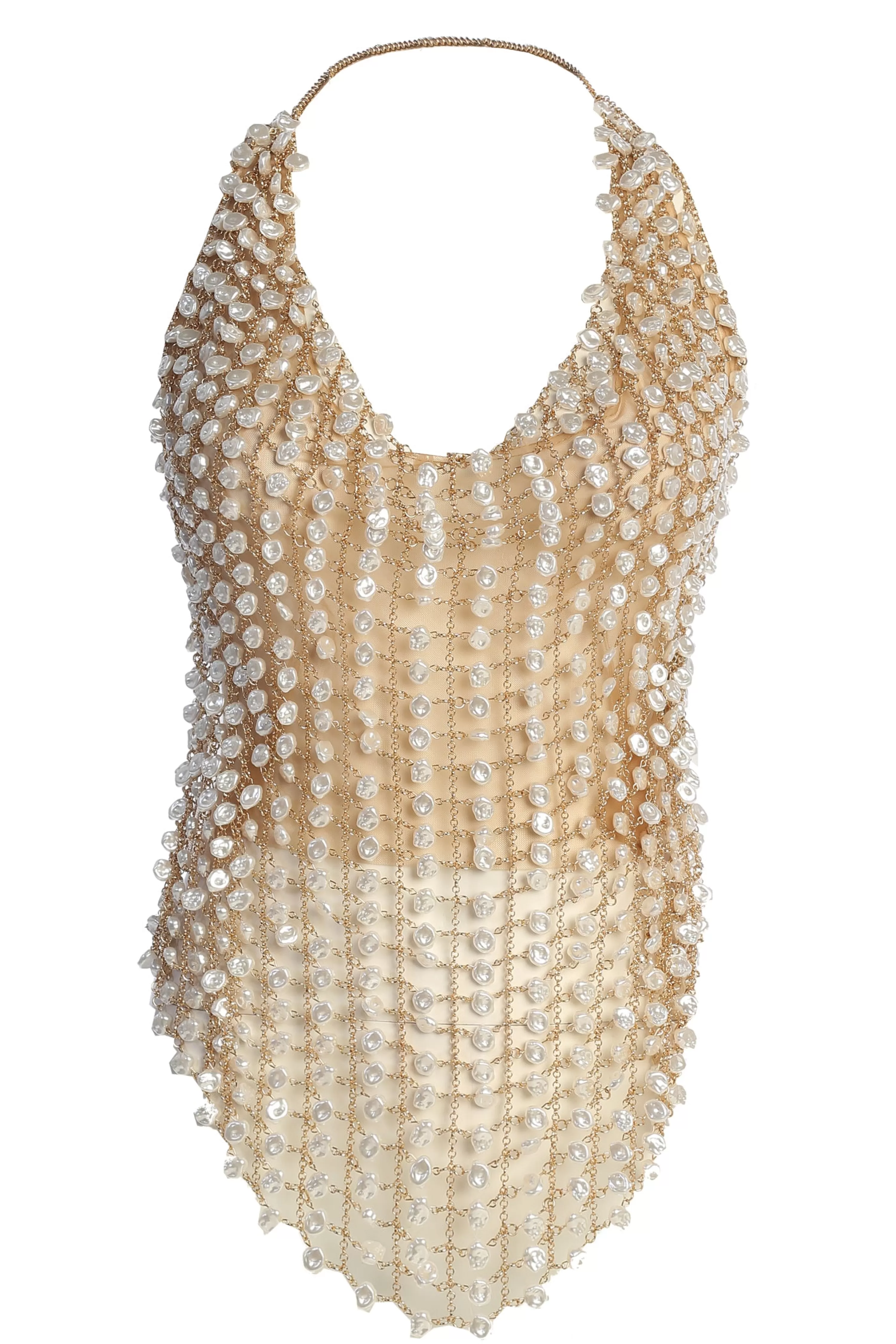 JLUXLABEL Gold Into The Sea Pearl Top