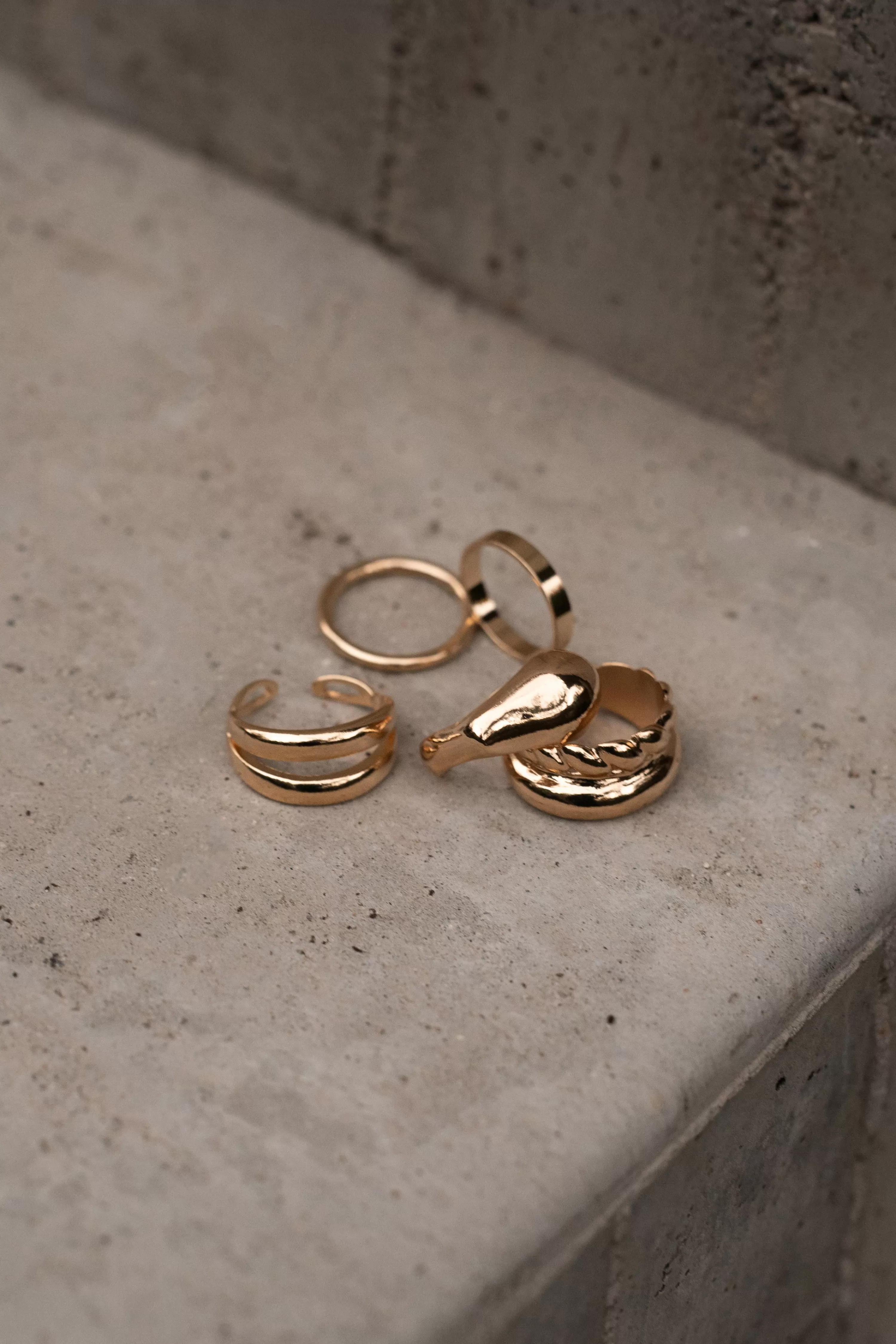 JLUXLABEL Gold Rue Ring Set