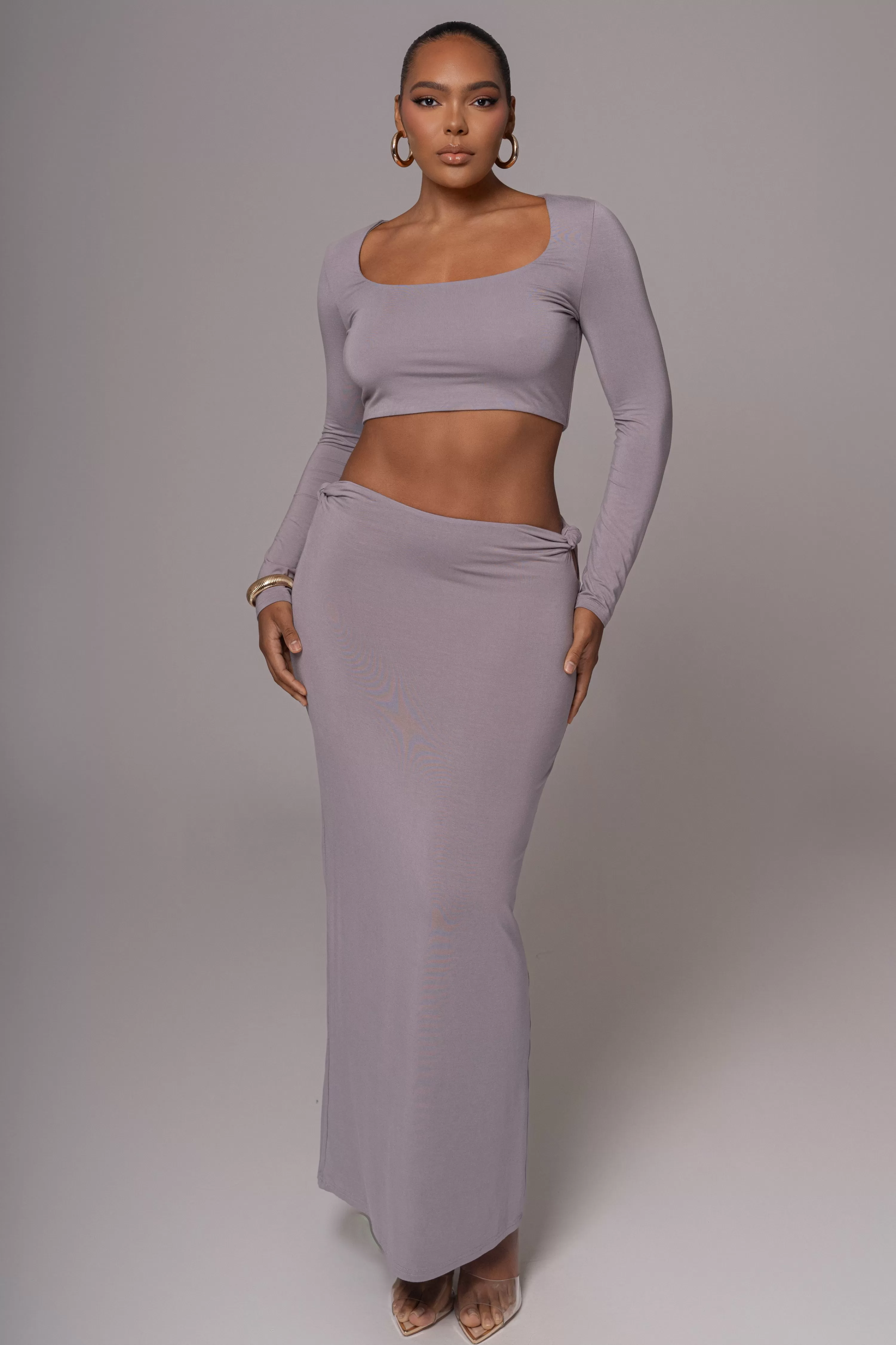 JLUXLABEL Grey Geneva Skirt Set