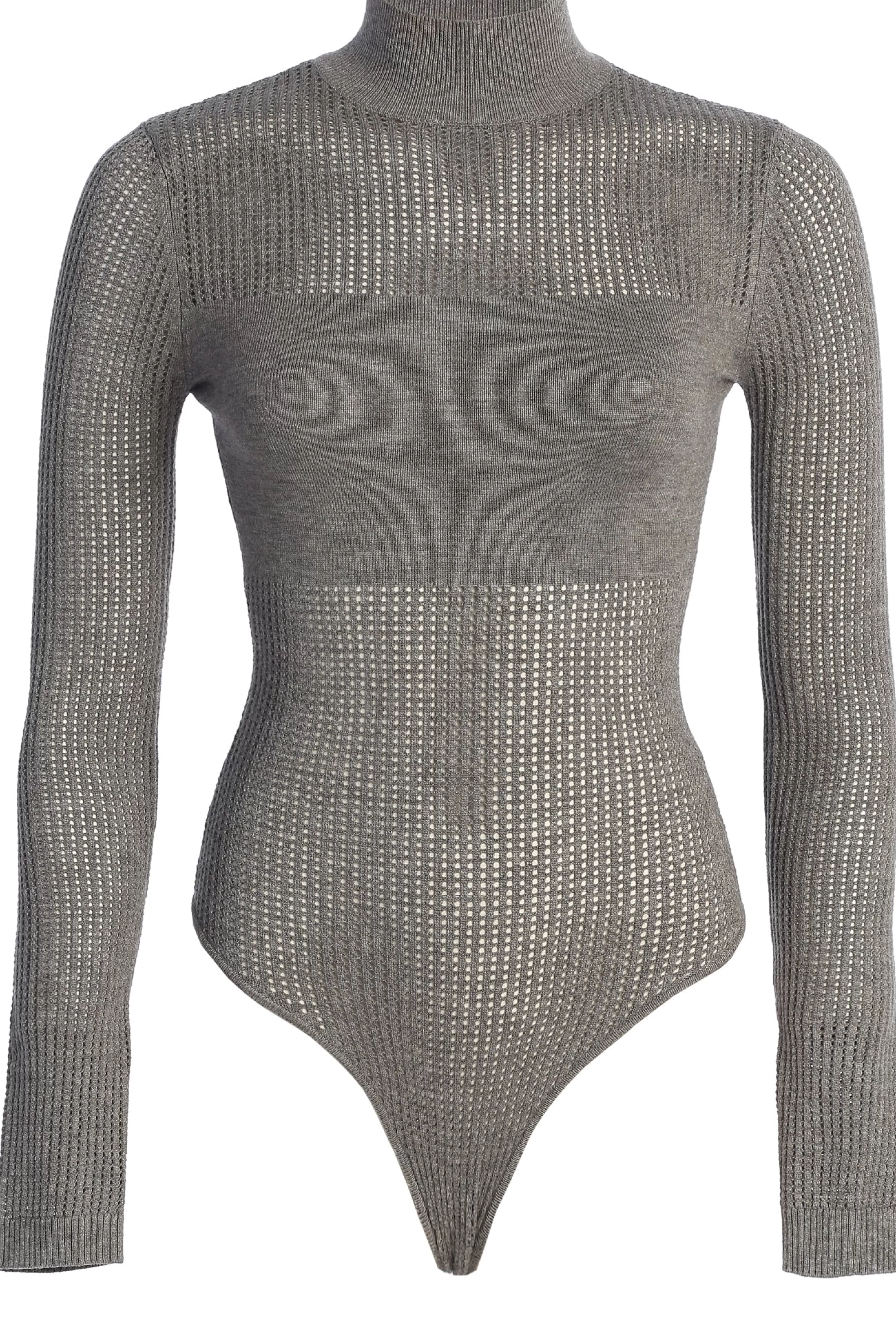 JLUXLABEL Grey Klaudette Knit Bodysuit