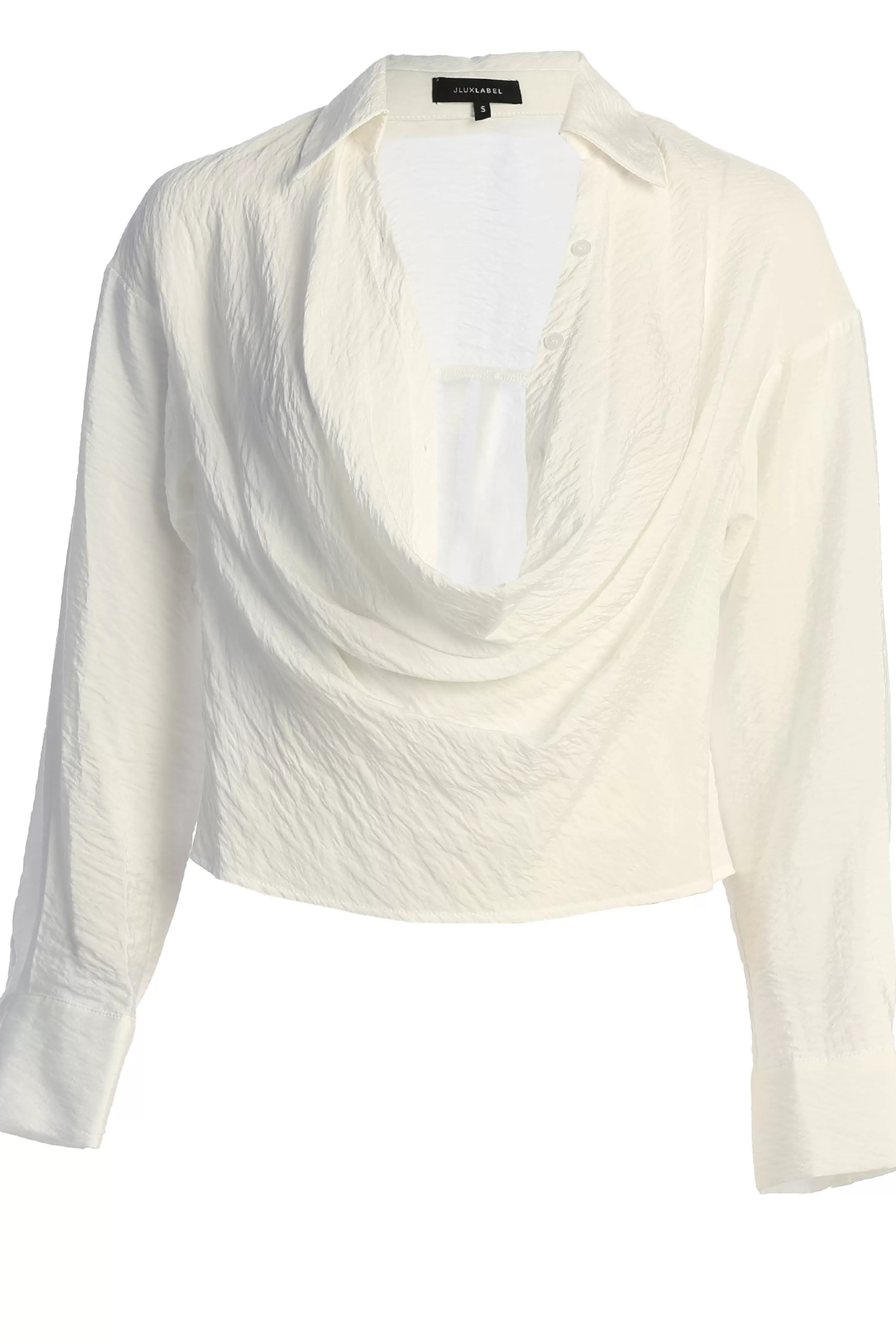 JLUXLABEL Ivory Greta Collared Top